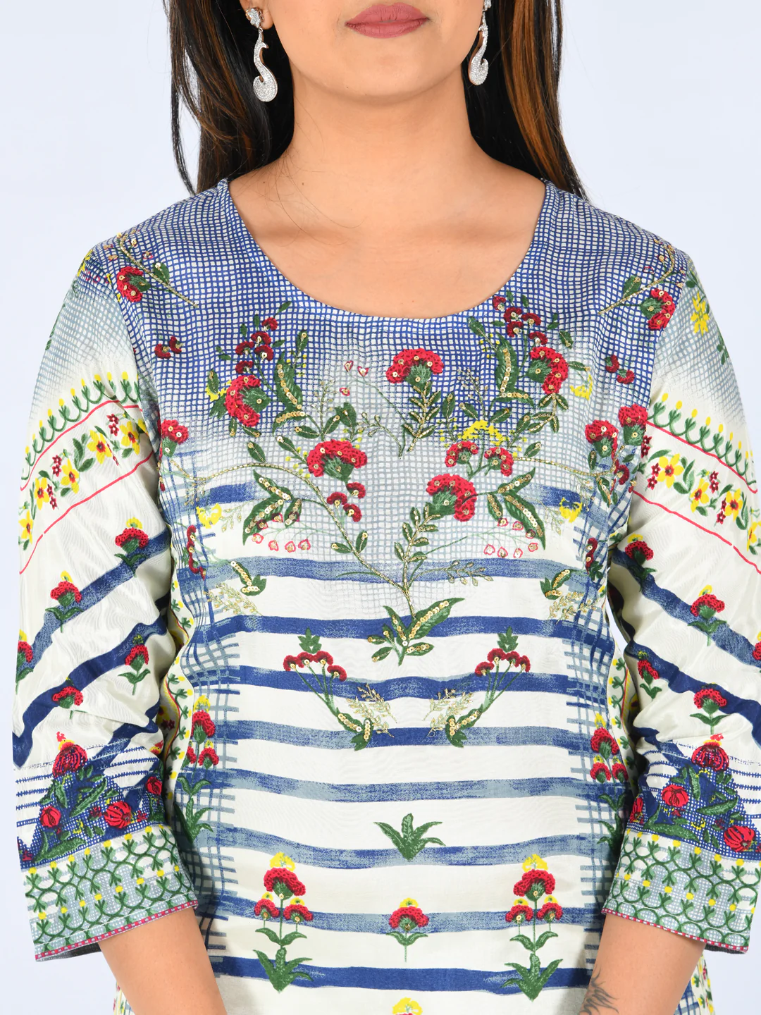 Neerus Multicolor Printed Straight Kurta - Image 4