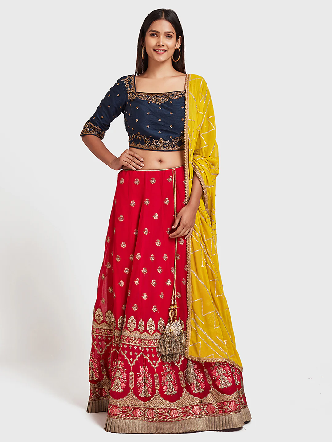 Neerus Multicolor Zari Lehenga Set - Image 6