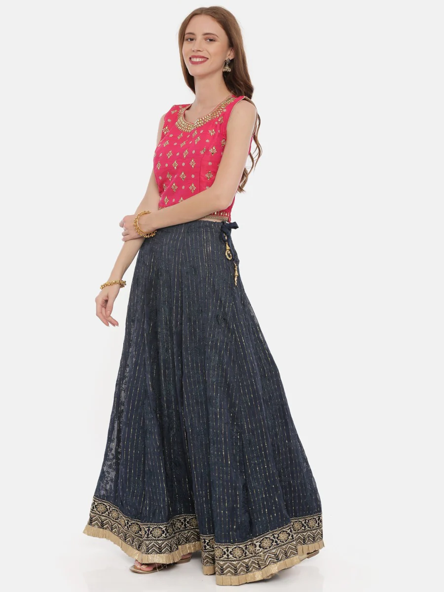 Neerus Multicolor Zari Lehenga Set - Image 3