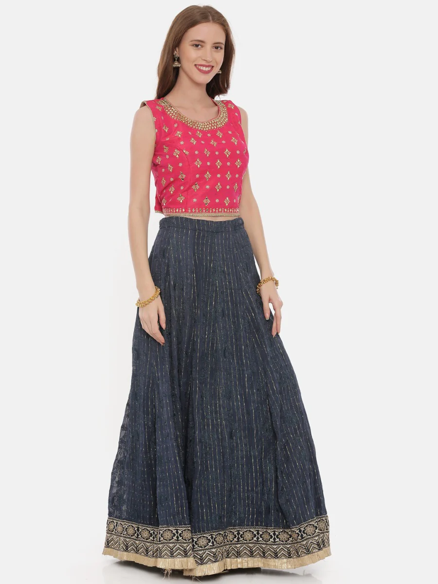 Neerus Multicolor Zari Lehenga Set - Image 4