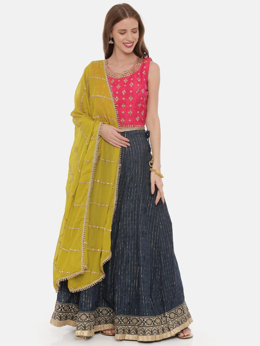 Neerus Multicolor Zari Lehenga Set - Image 7