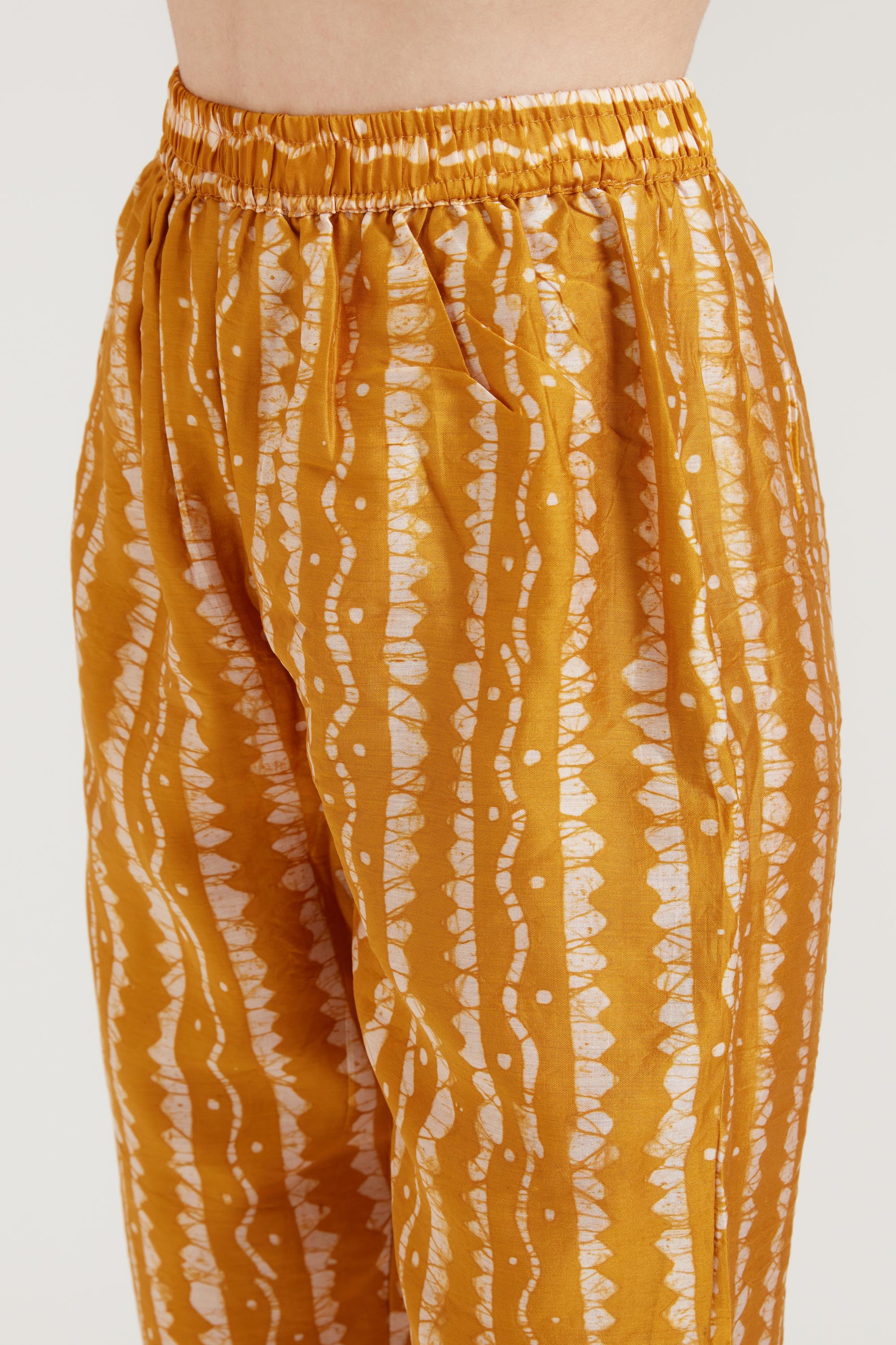 Neerus Mustard Color Chanderi Fabric Suit Set - Image 7