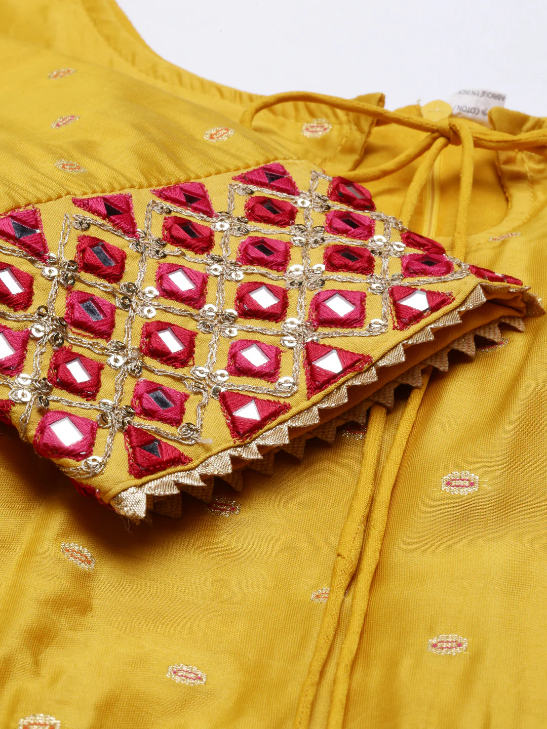 Neerus Mustard Color Chanderi Silk Fabric Suit-Anarkali - Image 7