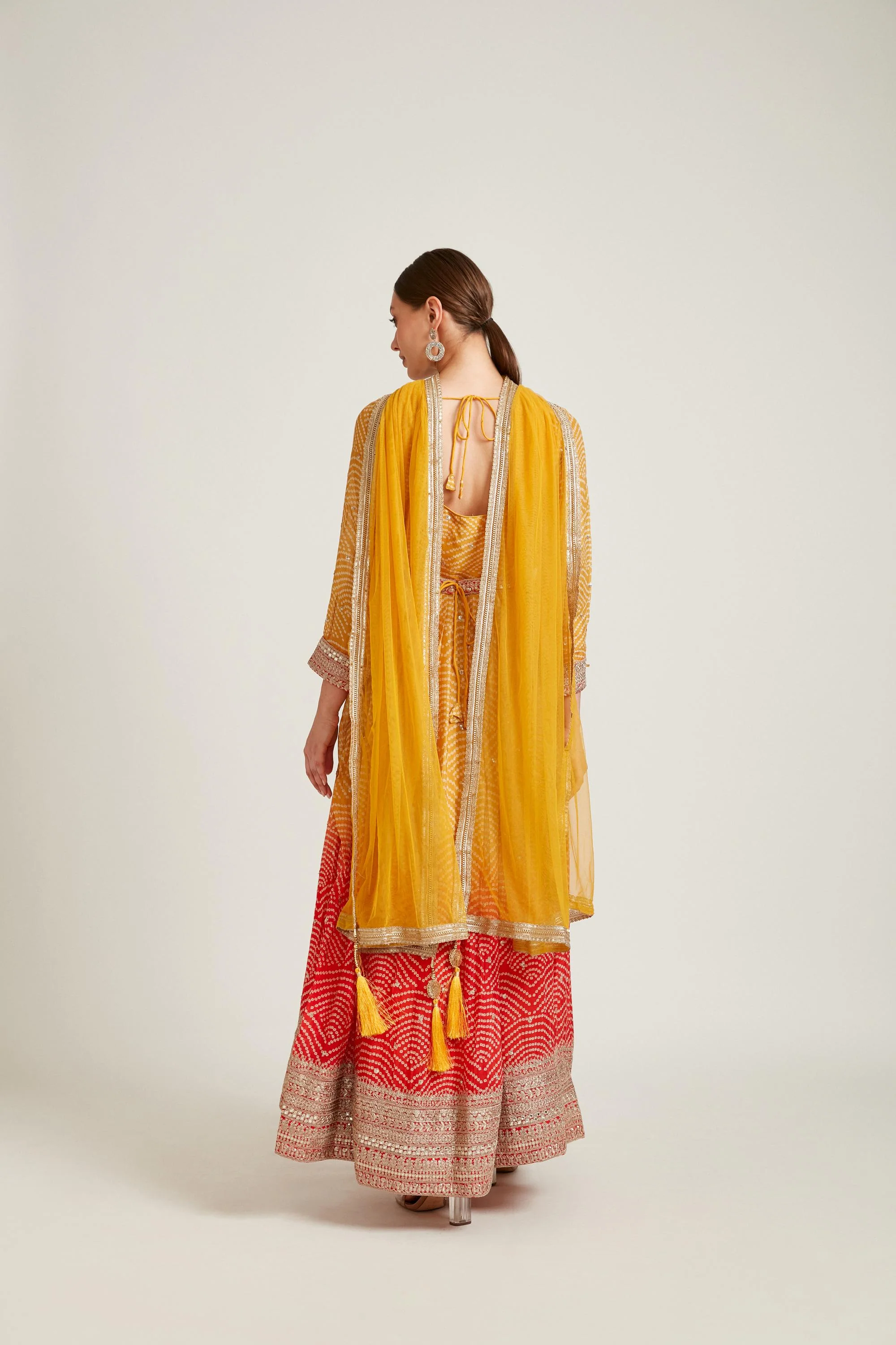 Neerus Mustard Color Georgette Fabric Gown - Image 3