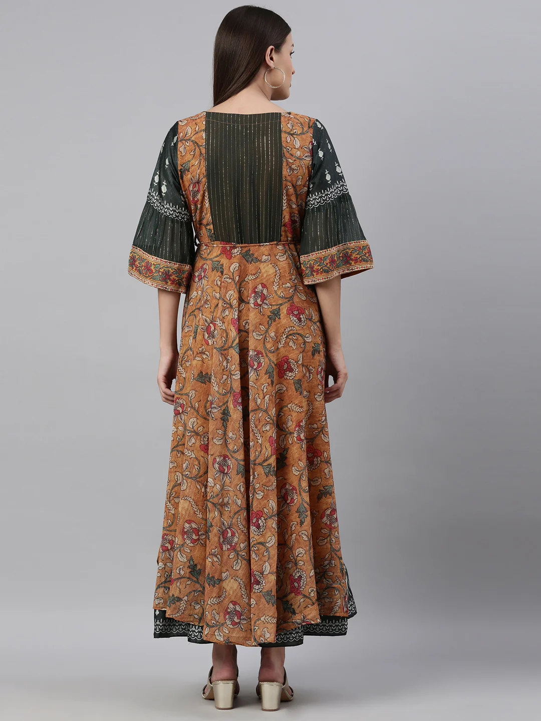 Neerus Mustard Color Georgette Fabric Kurta - Image 5