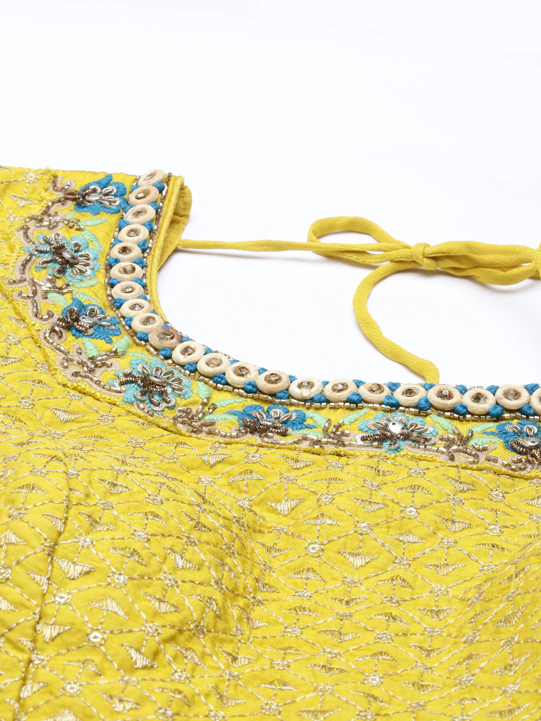 Neerus Mustard Color Georgette Fabric Kurta Set - Image 3