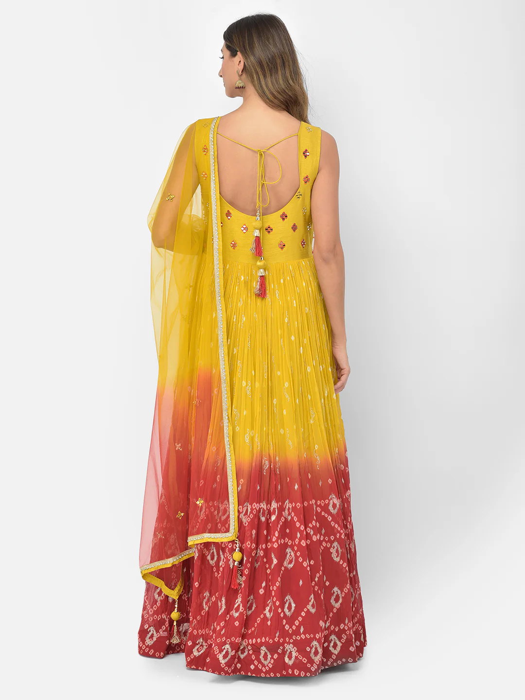 Neerus Mustard Color Georgette Fabric Salwar Kameez - Image 5