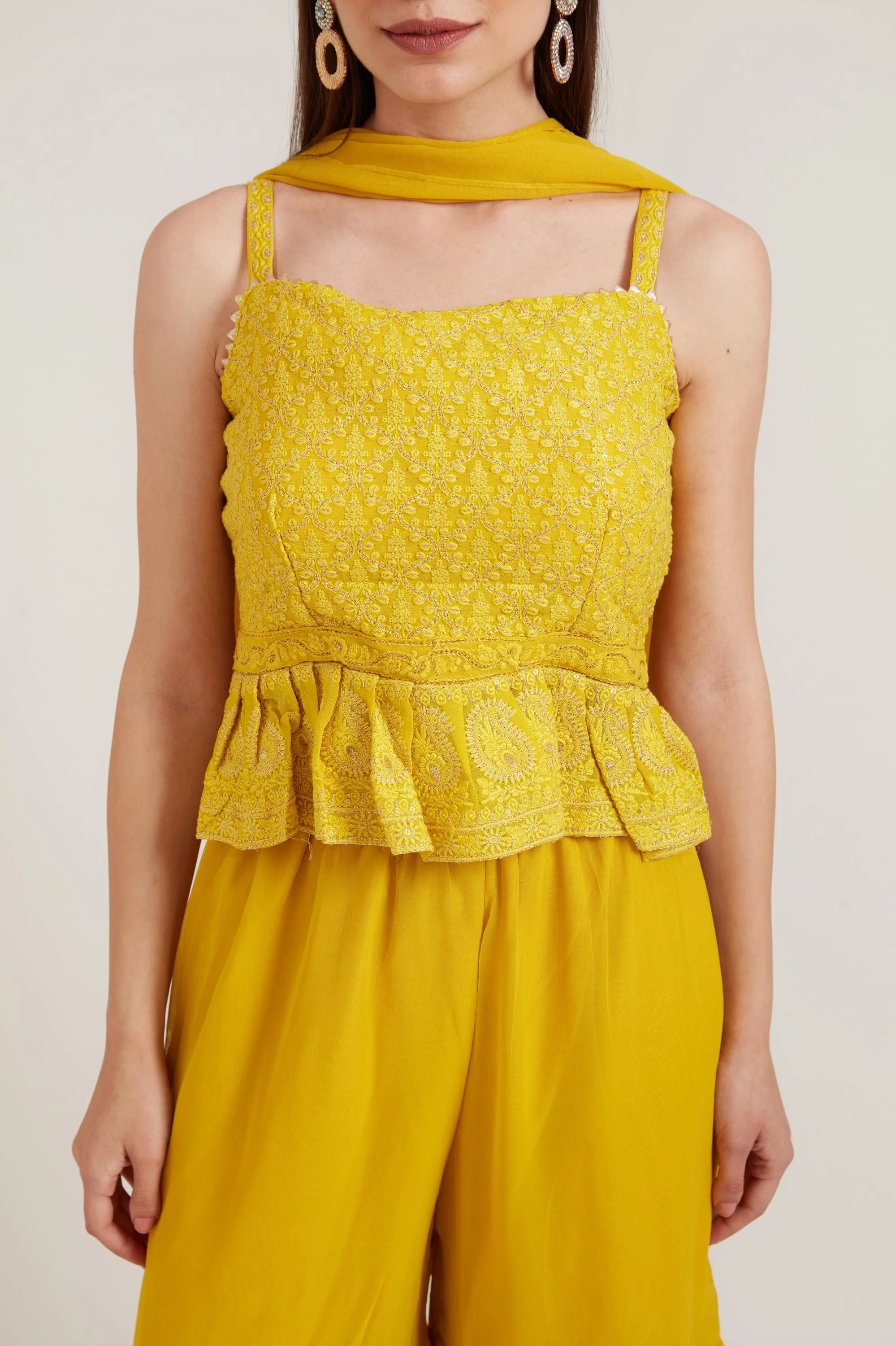 Neerus Mustard Color Georgette Fabric Suit - Image 3