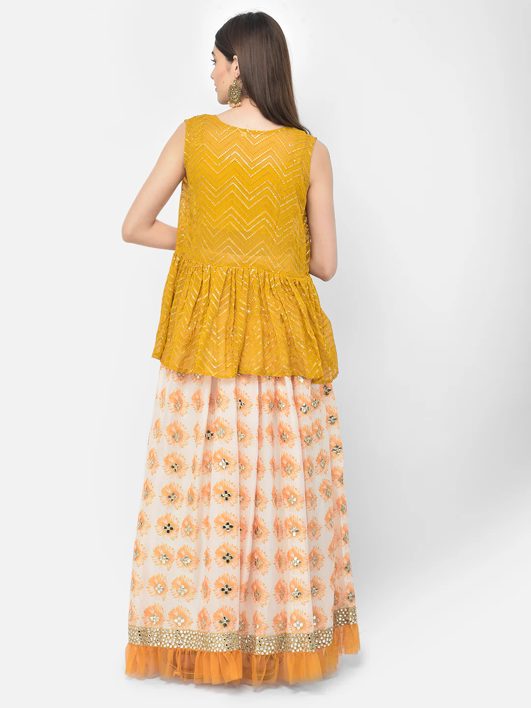 Neerus Mustard Color Georgette Fabric Suit Set - Image 2