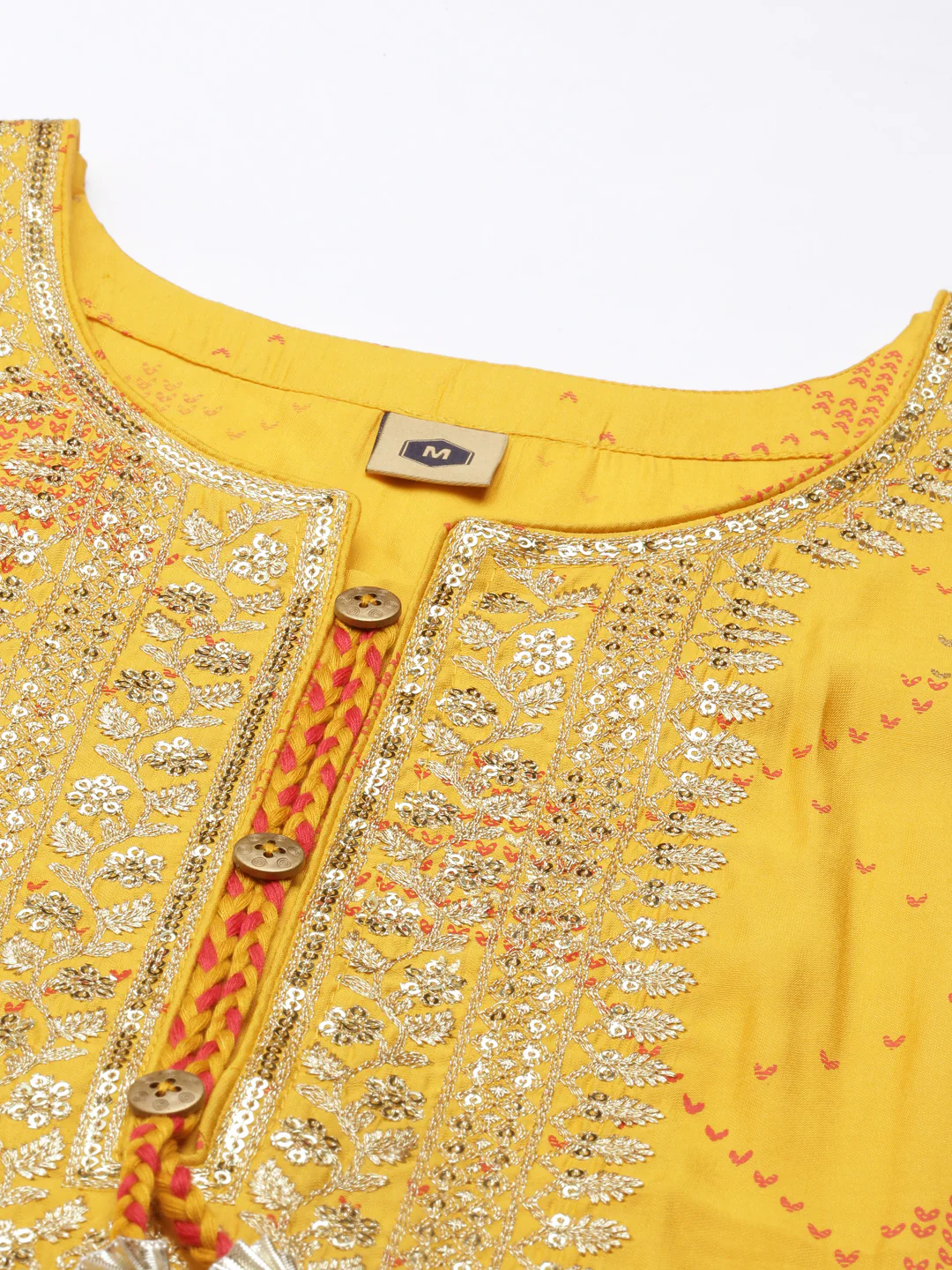 Neerus Mustard Color Model Fabric Kurta - Image 7
