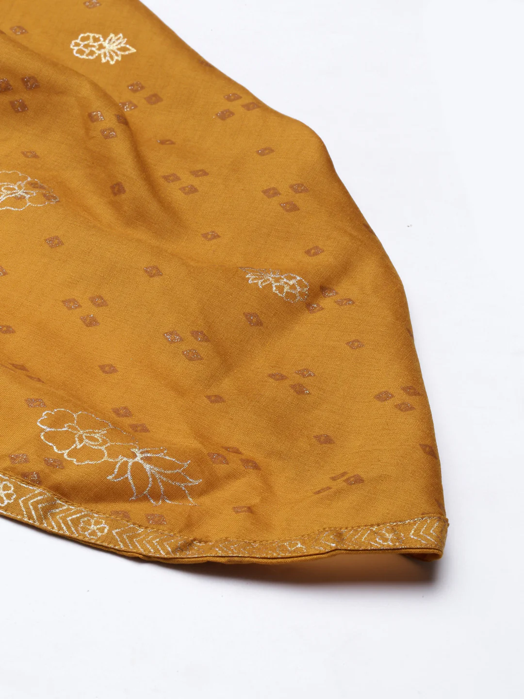 Neerus Mustard Color Muslin Fabric Dhotti - Image 7