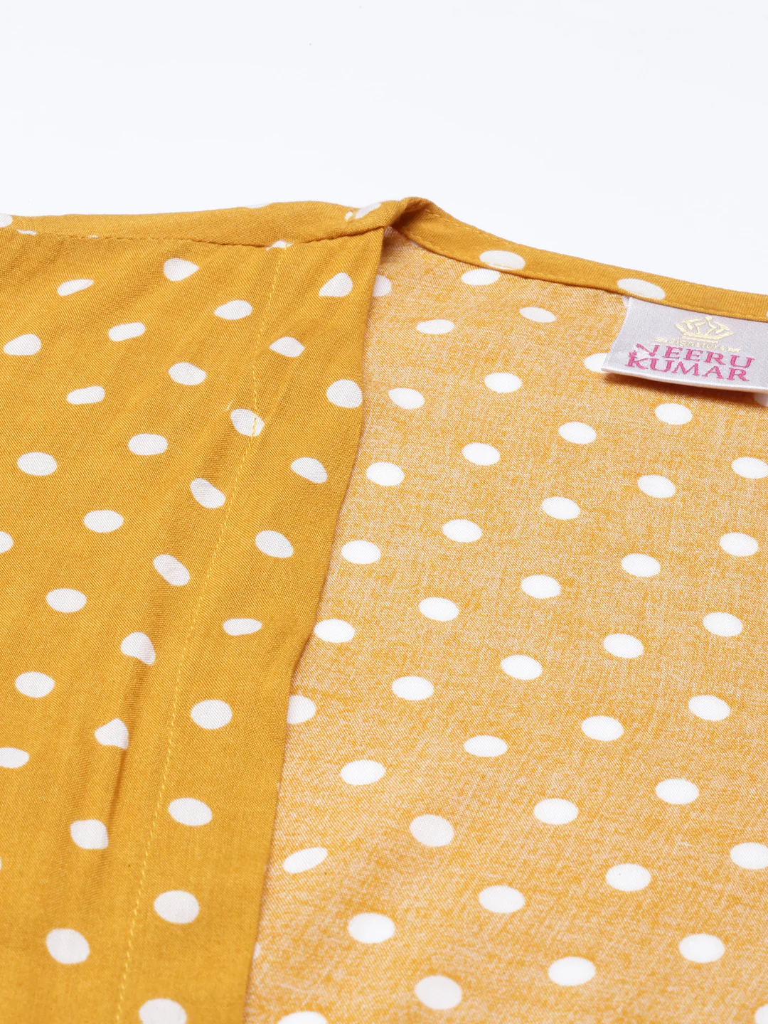 Neerus Mustard Color Rayon Fabric Kurta - Image 10