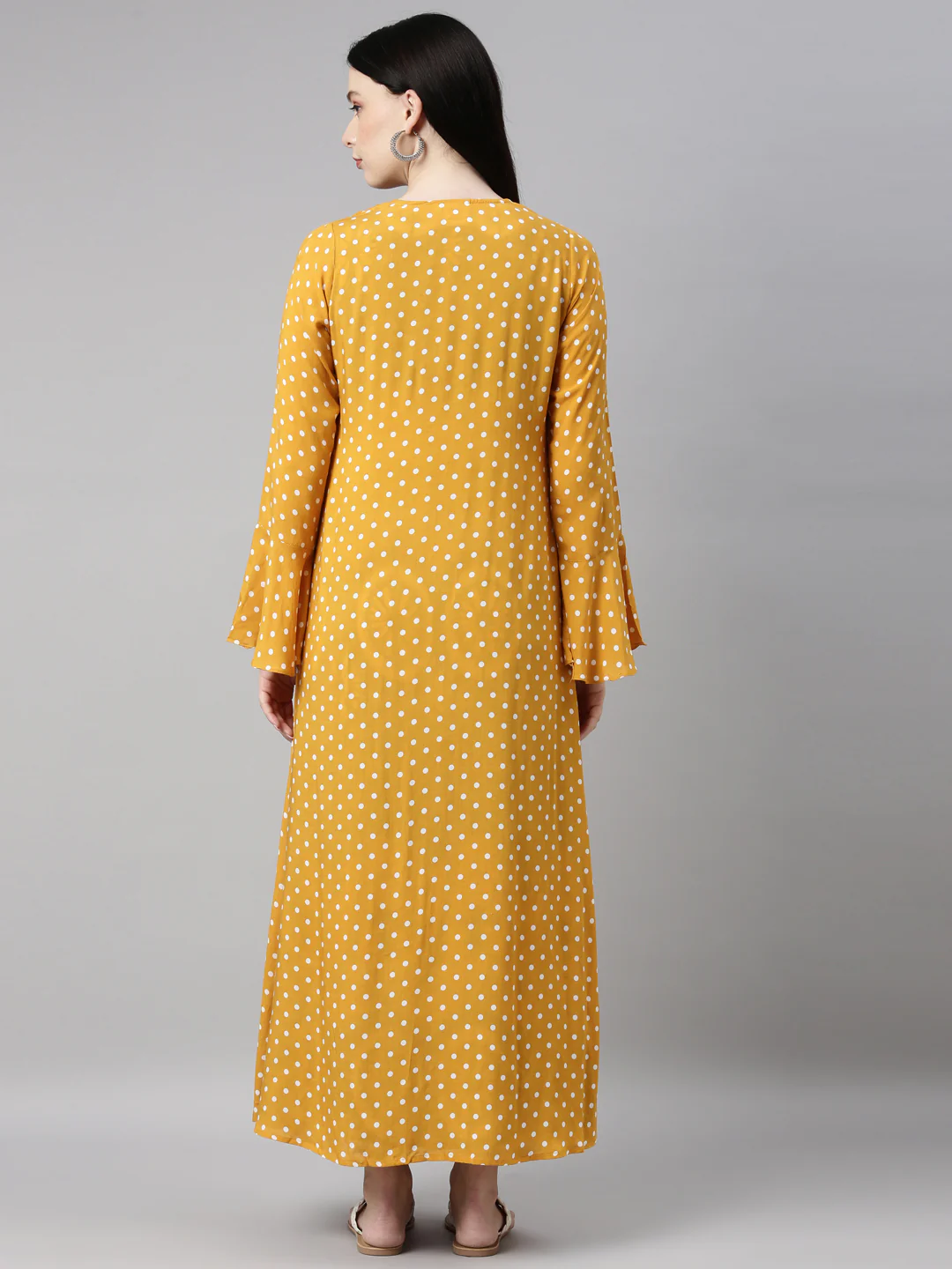 Neerus Mustard Color Rayon Fabric Kurta - Image 6