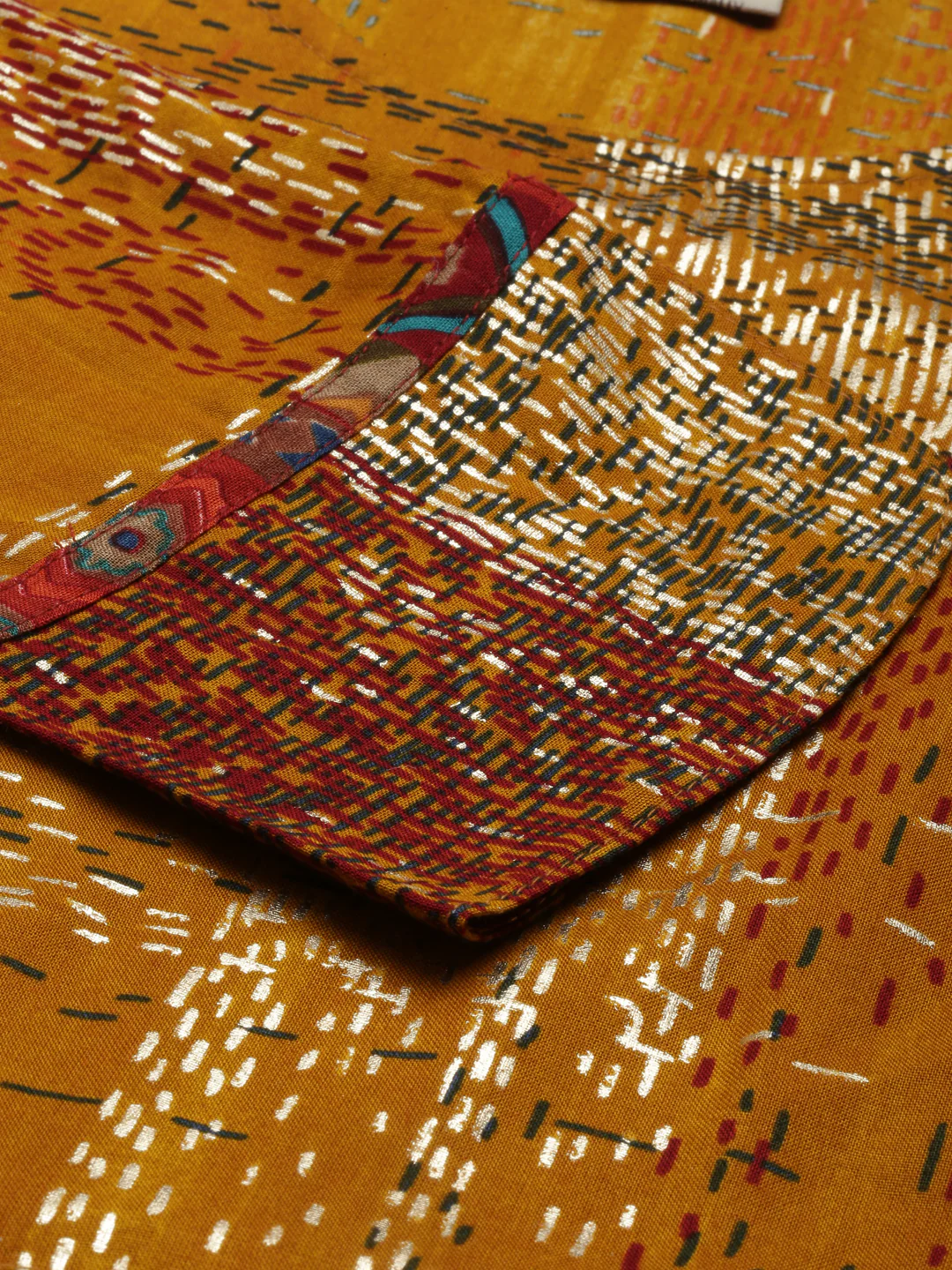 Neerus Mustard Color Rayon Fabric Kurta - Image 7