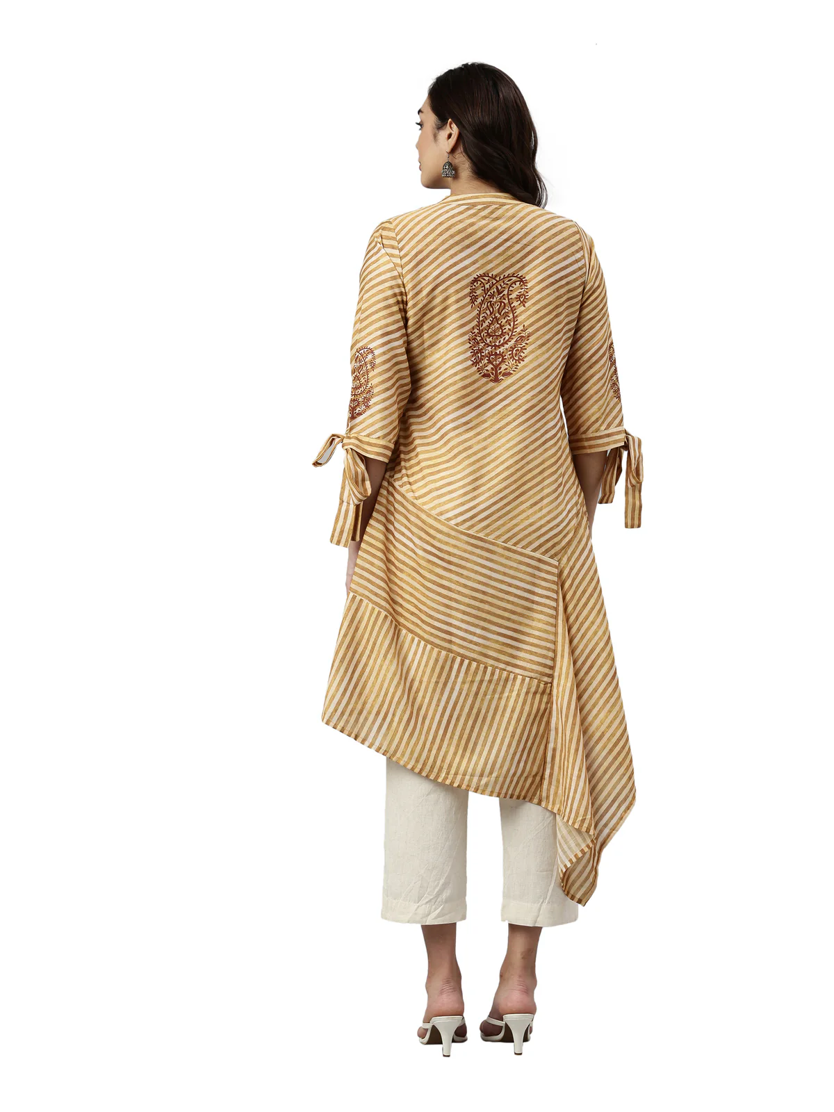 Neerus Mustard Color Rayon Fabric Kurta - Image 5