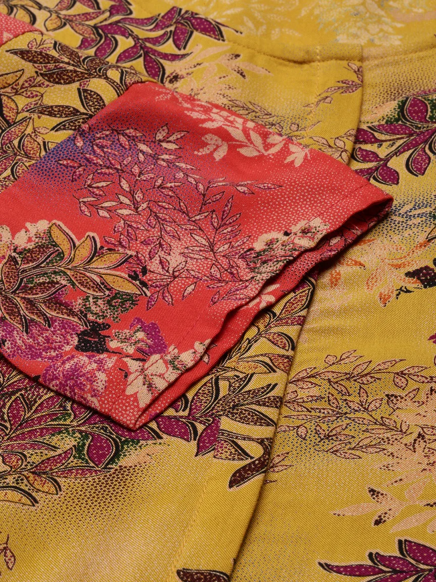 Neerus Mustard Color Rayon Fabric Kurta - Image 7