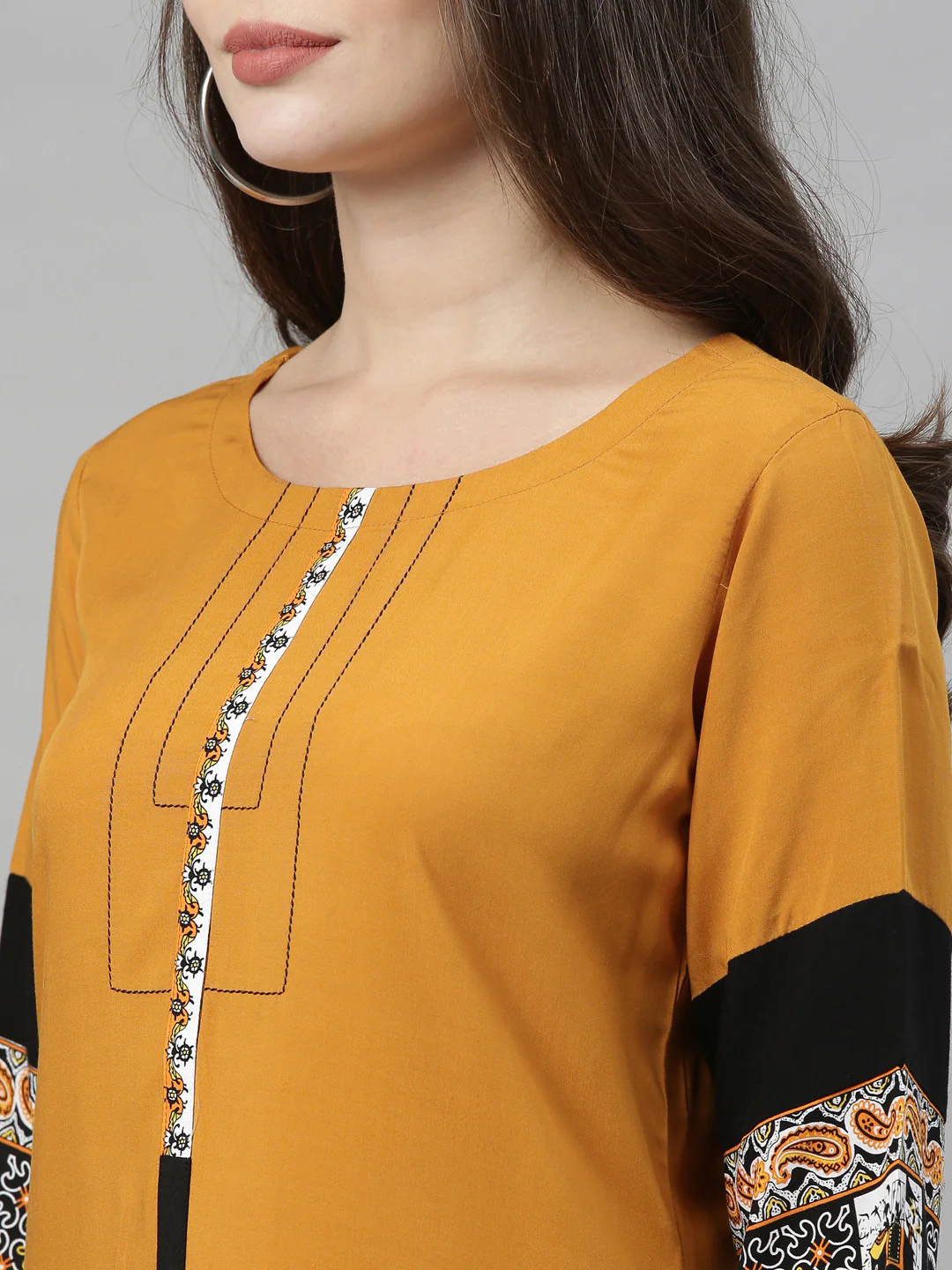 Neerus Mustard Color Rayon Fabric Plazo Set - Image 2
