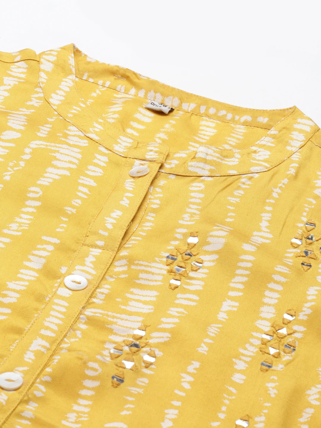 Neerus Mustard Color Santoon Fabric Kurta - Image 2