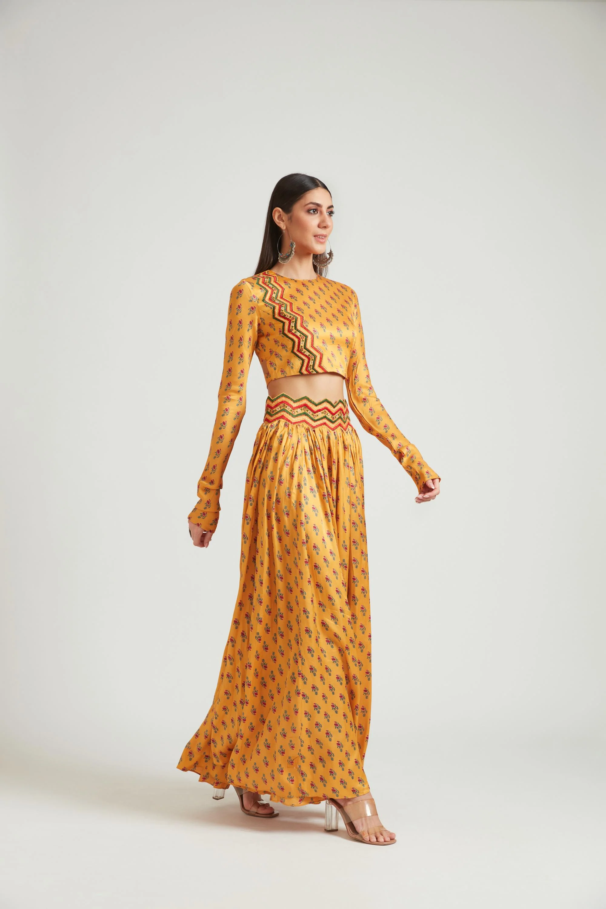 Neerus Mustard Color Silk Fabric Lehenga Choli - Image 2