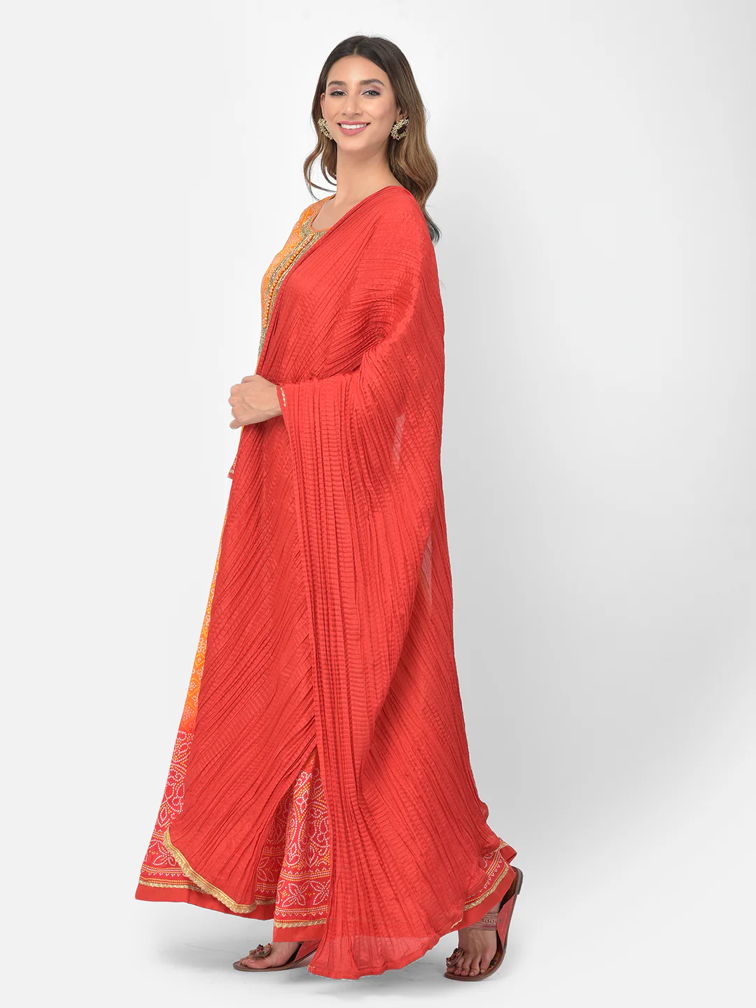 Neerus Mustard Color Silk Fabric Salwar Kameez - Image 3