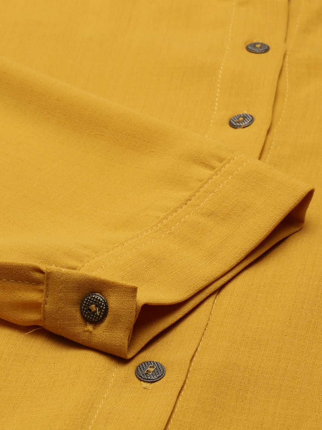 Neerus Mustard Color Slub Rayon Fabric Kurta - Image 7