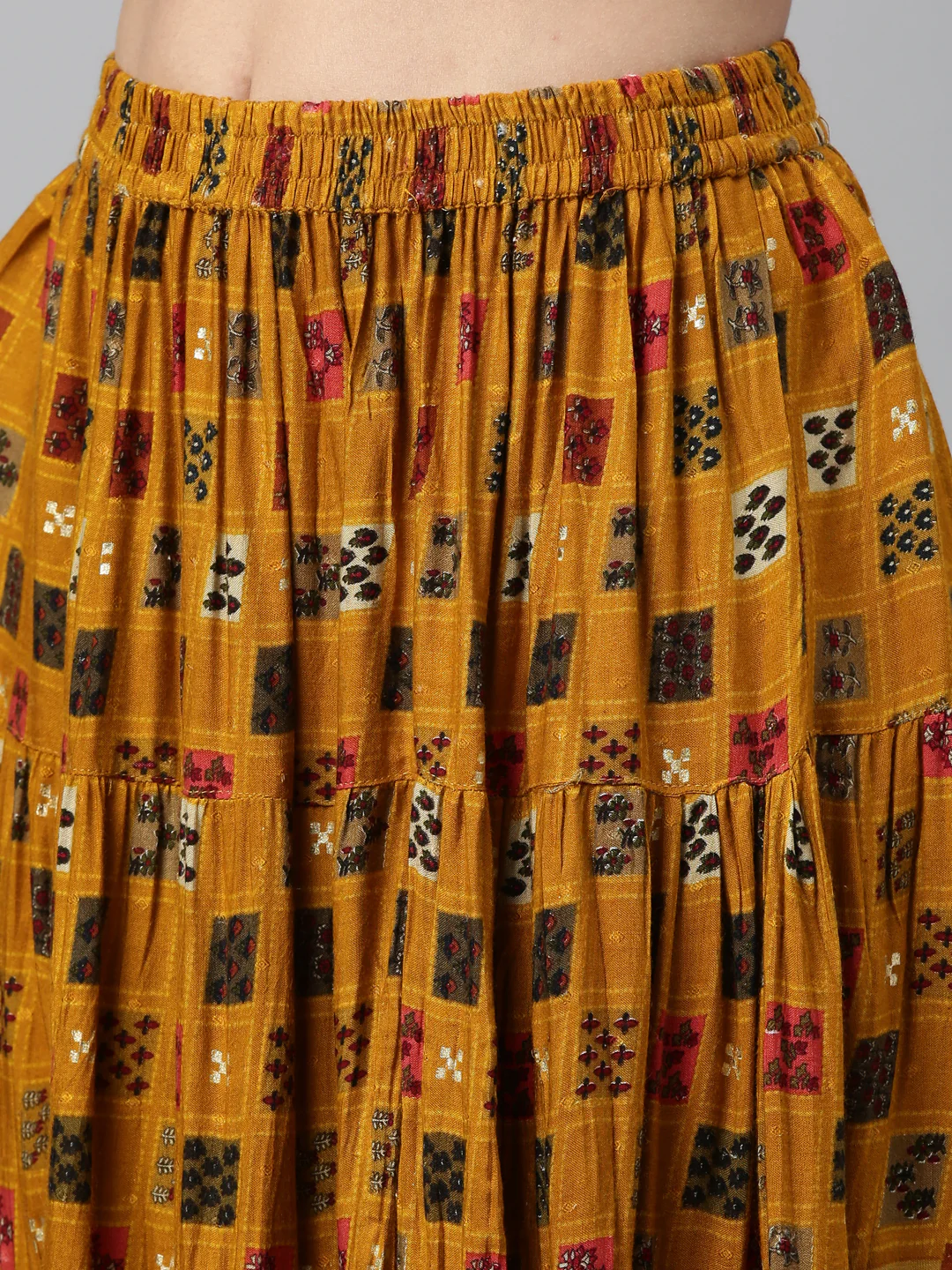 Neerus Mustard Color Viscose Rayon Fabric Kurta Sets With Dupatta - Image 6