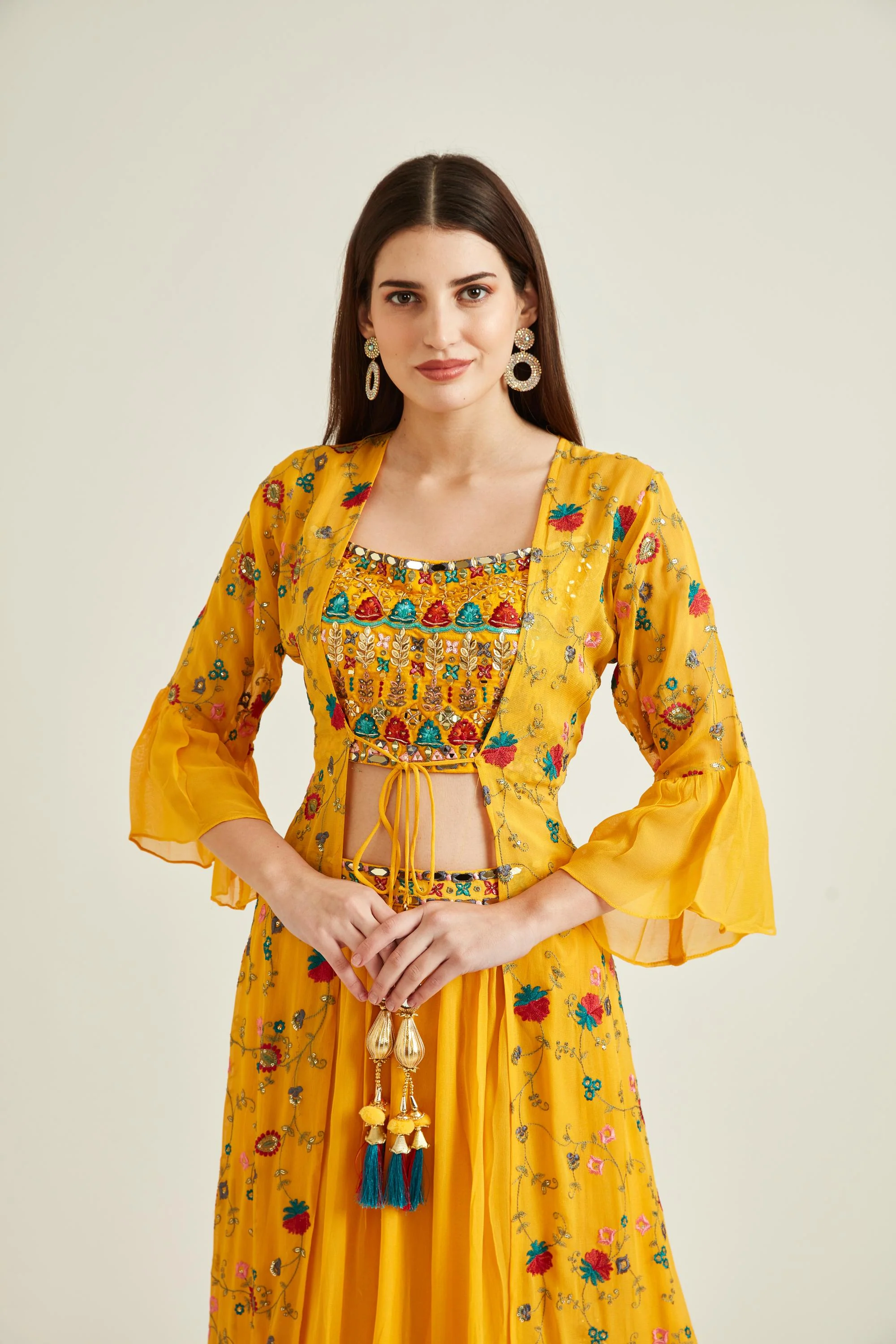 Neerus Mustard Colour Georgette Fabric Suit - Image 3