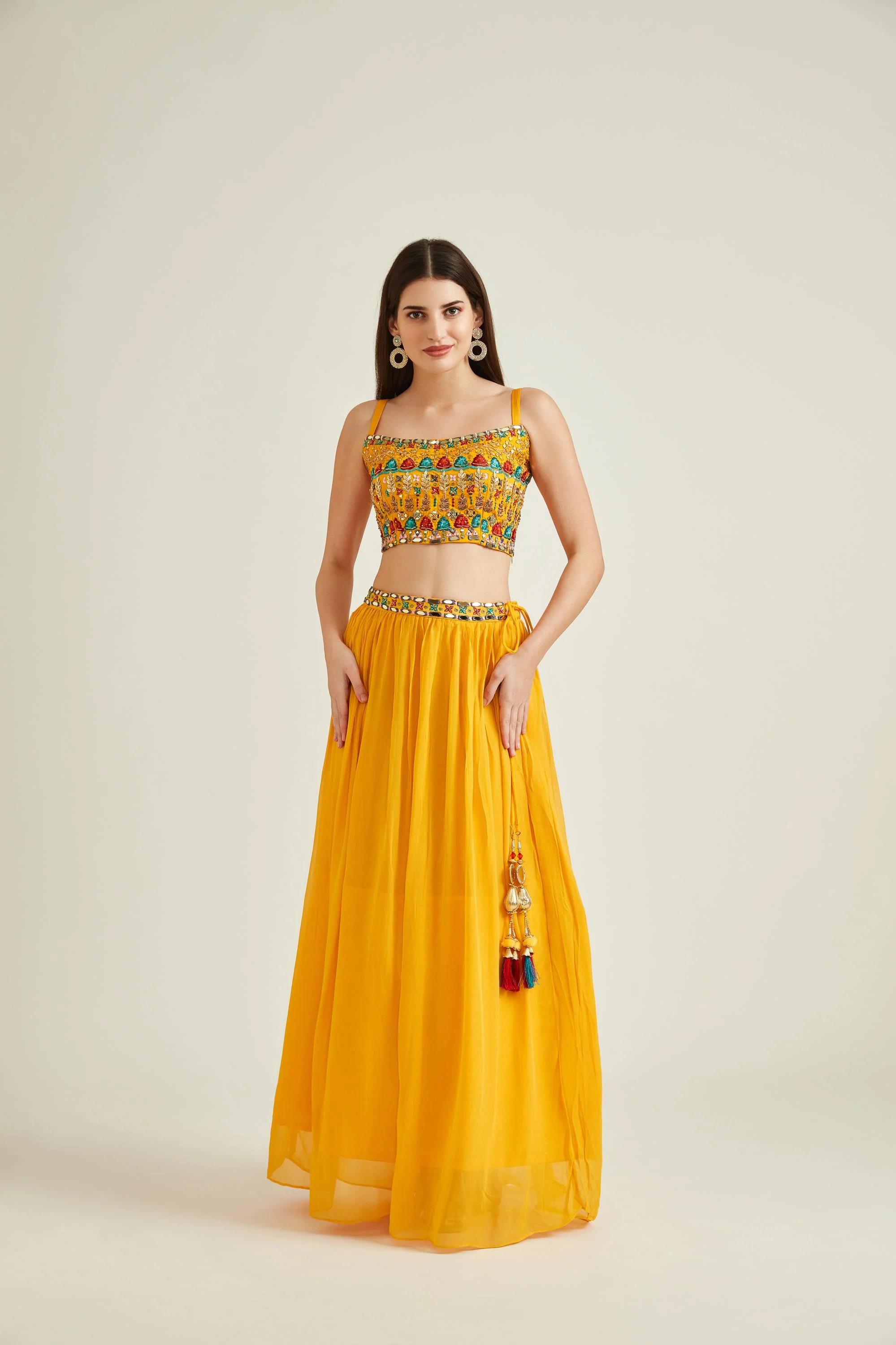 Neerus Mustard Colour Georgette Fabric Suit - Image 4
