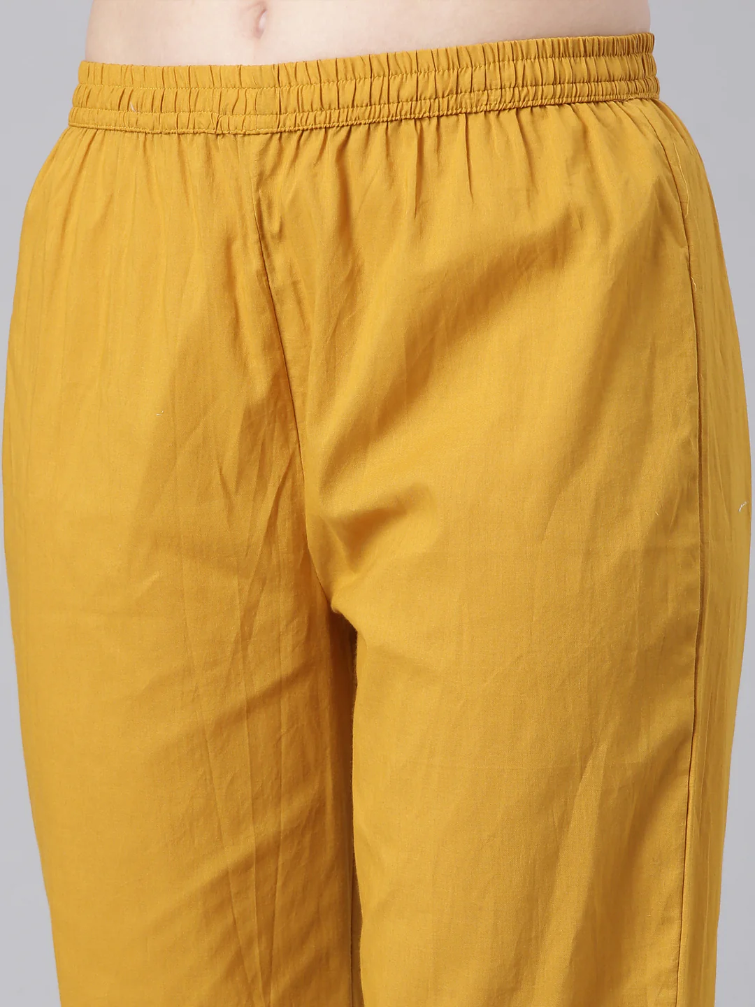 Neerus Mustard Printed Anarkali Kurta and Trousers With Dupatta - Image 6
