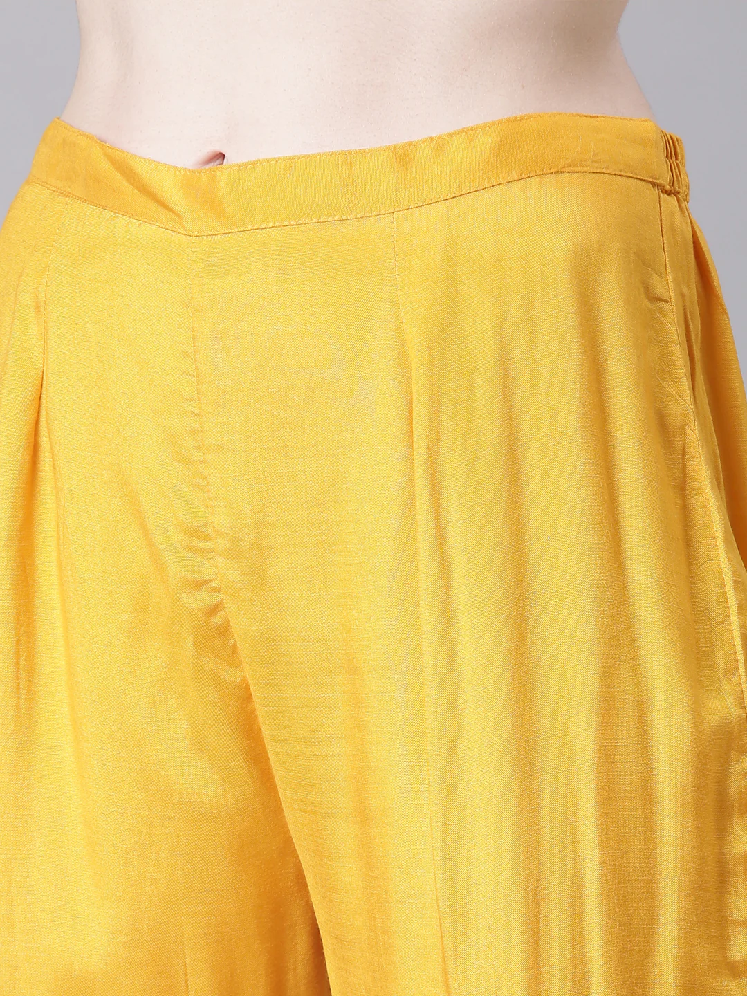 Neerus Mustard Printed Straight Kurta and Trousers With Dupatta - Image 6