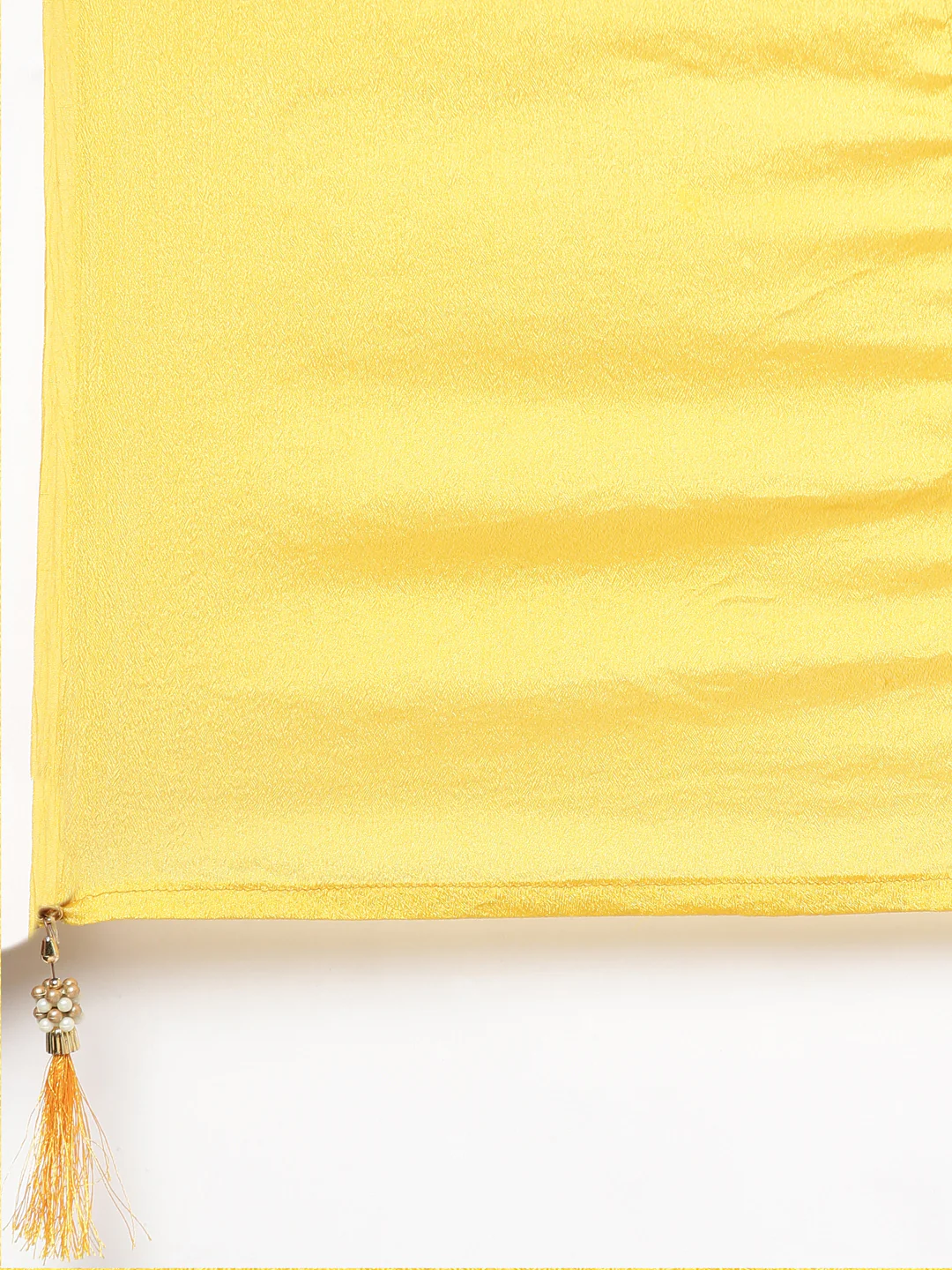 Neerus Mustard Regular Straight Floral Kurta And Trousers With Dupatta - Image 7