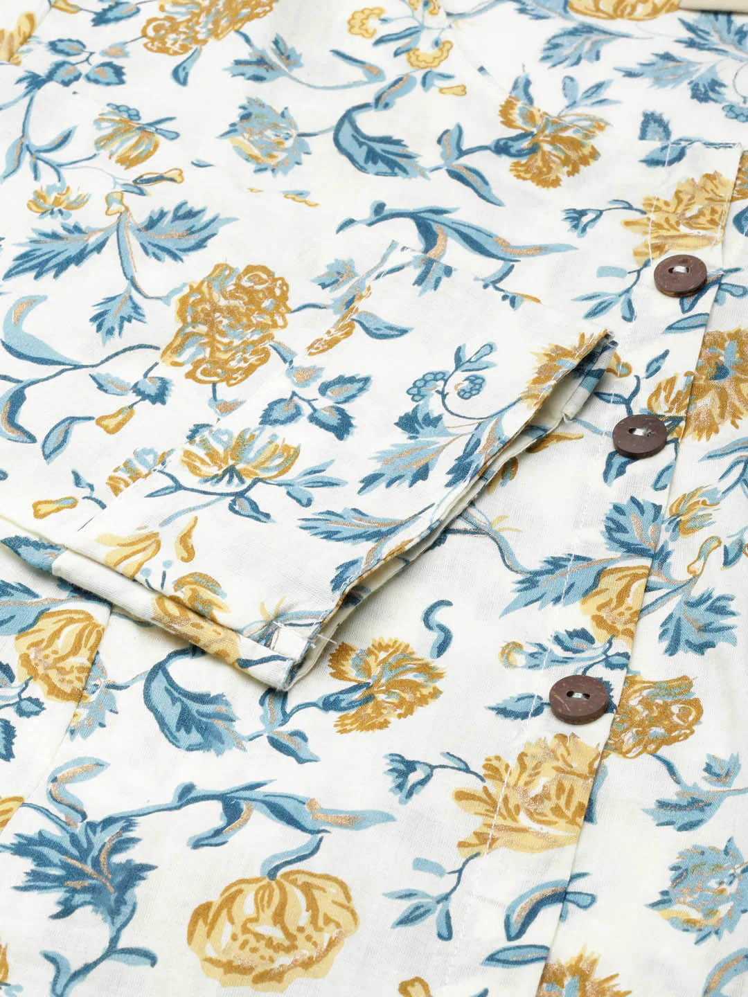 Neerus Mustard Straight Casual Floral Straight Kurta - Image 7