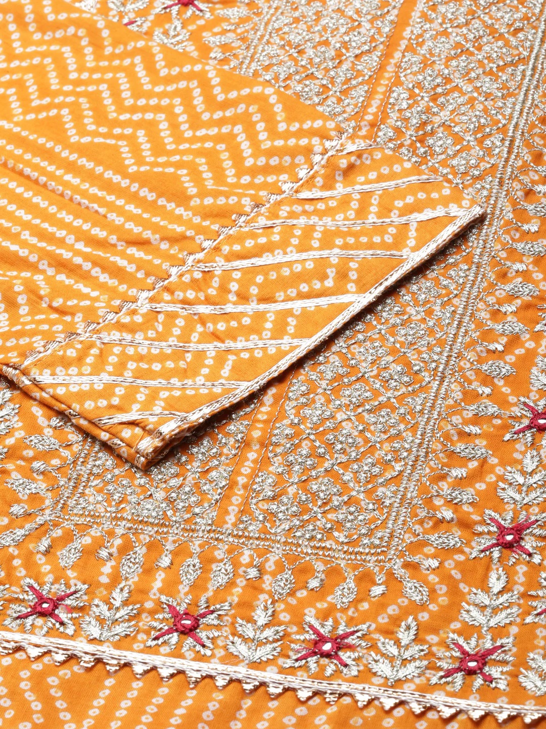 Neerus Mustard Straight Printed Cotton Kurta - Image 4