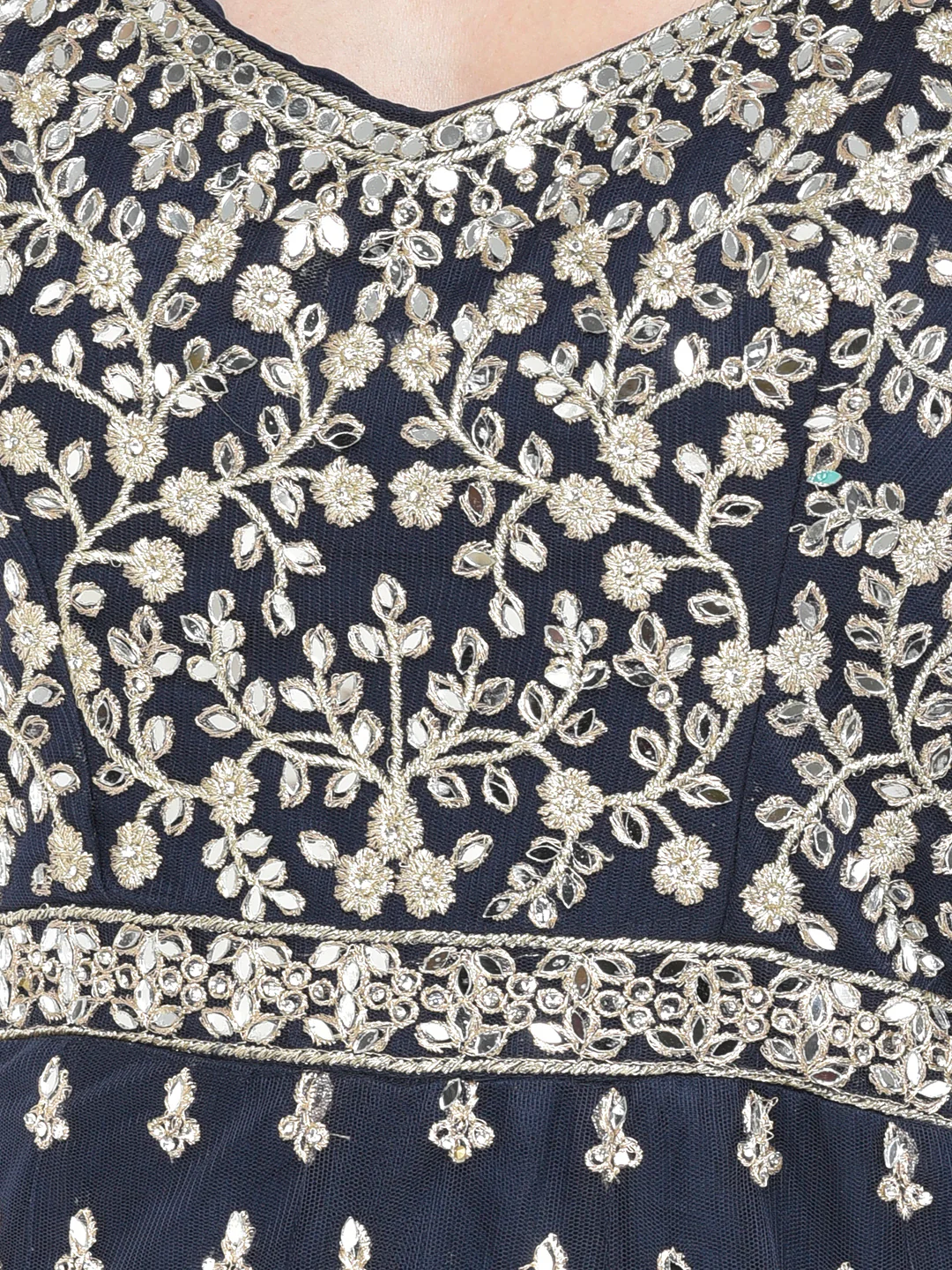 Neerus Navy Blue Color Nett Fabric Salwar Kameez - Image 4