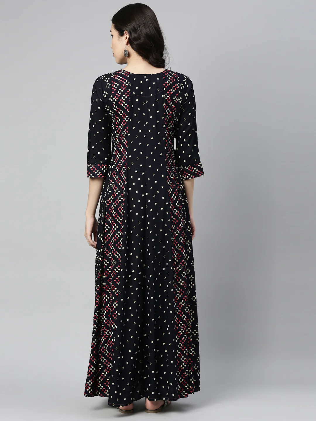 Neerus Navy Blue Color Rayon Fabric Kurta - Image 2