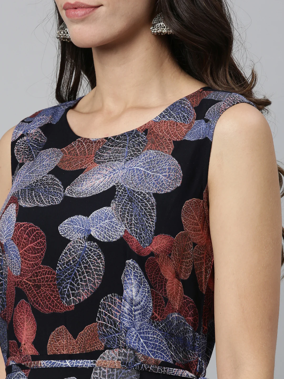 Neerus Navy Blue Color Rayon Fabric Kurta - Image 4