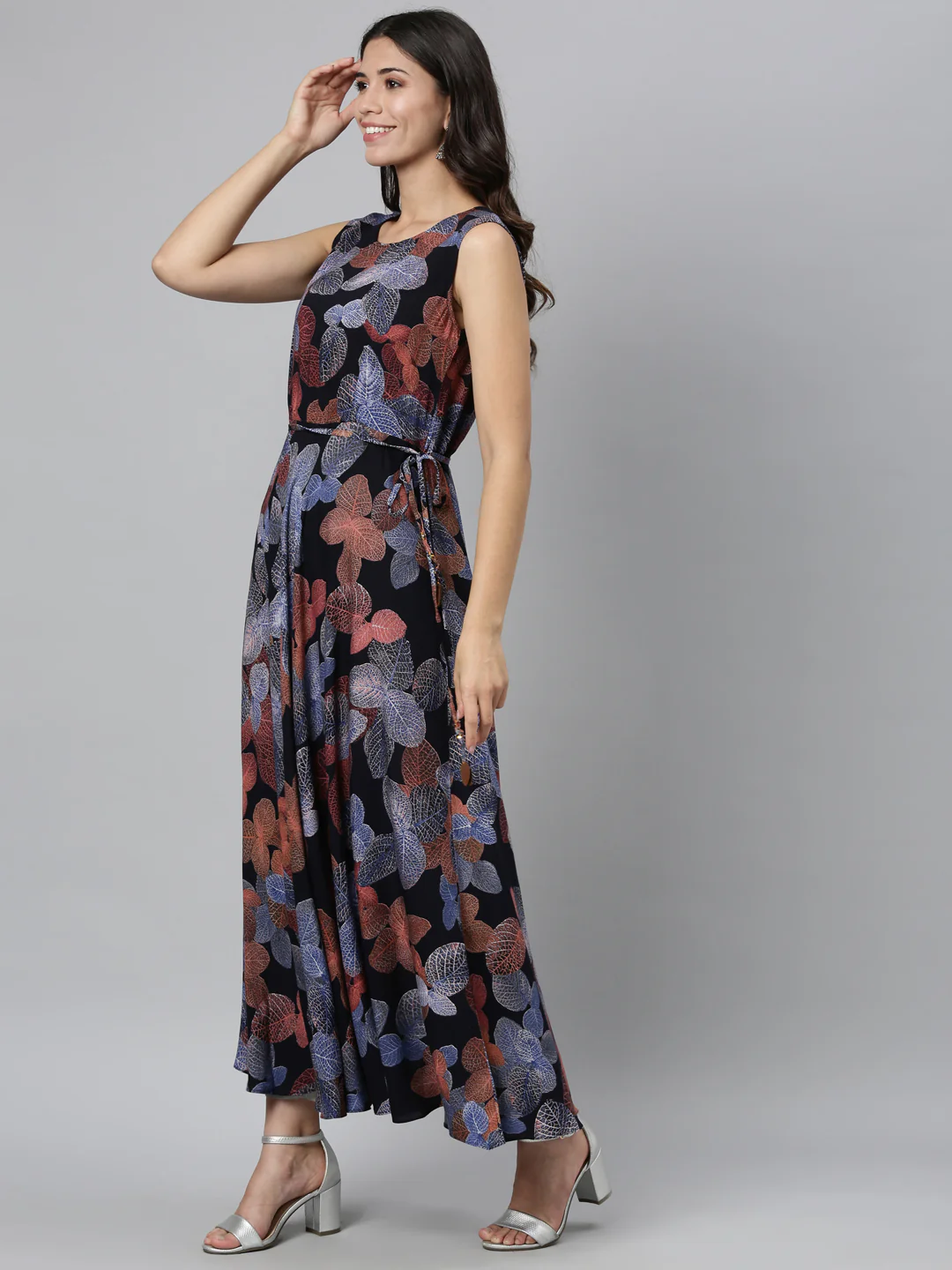 Neerus Navy Blue Color Rayon Fabric Kurta - Image 6