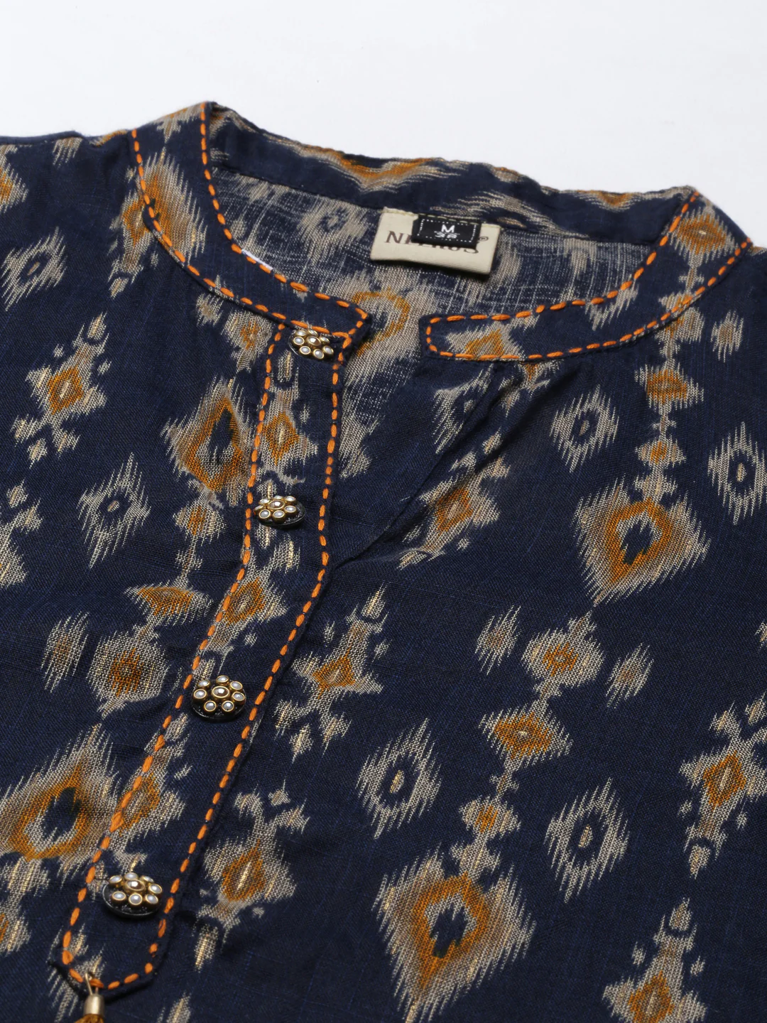 Neerus Navy Blue Color Rayon Fabric Kurta - Image 2
