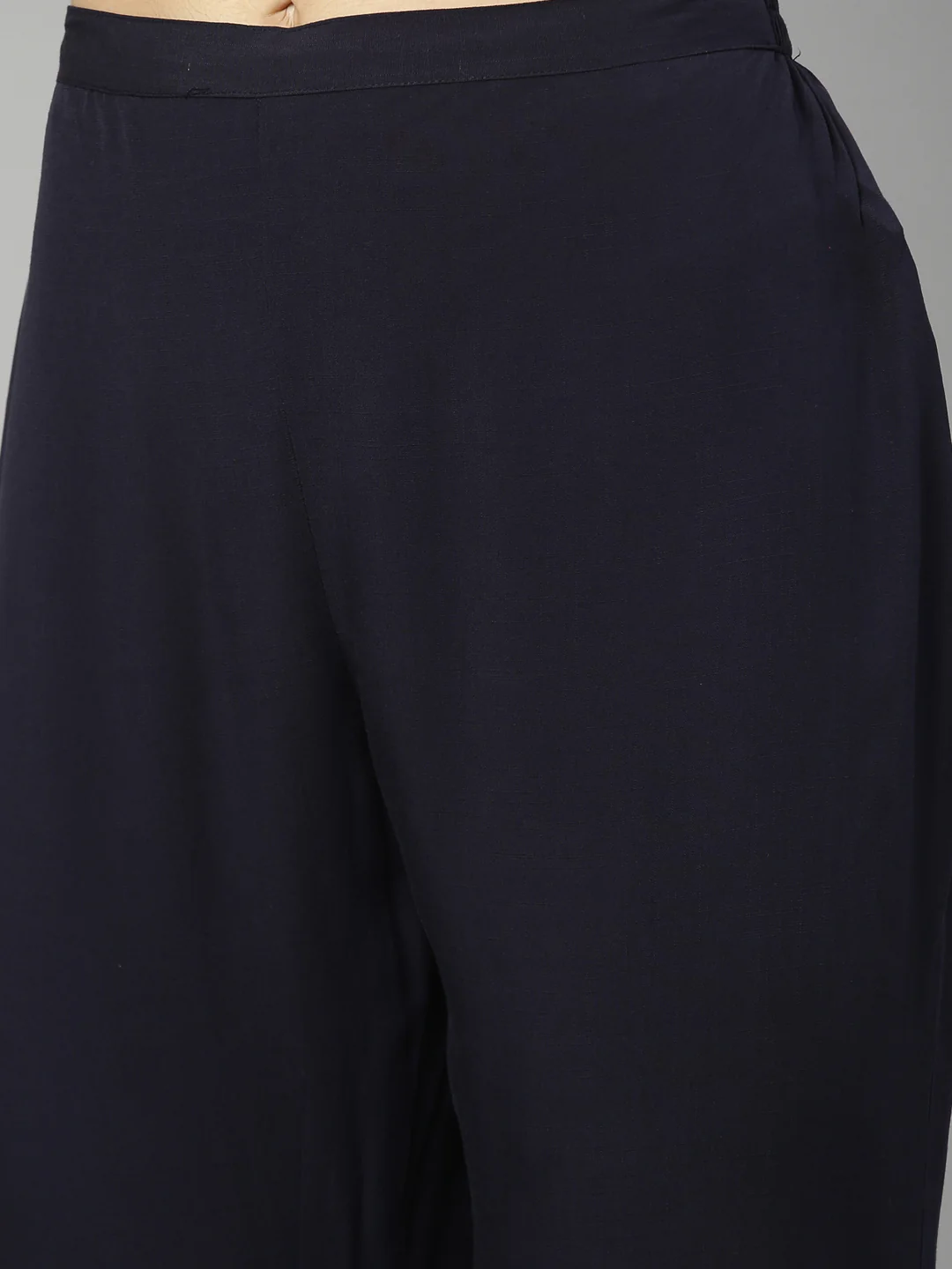 Neerus Navy Blue Color Rayon Fabric Plazo Set - Image 7
