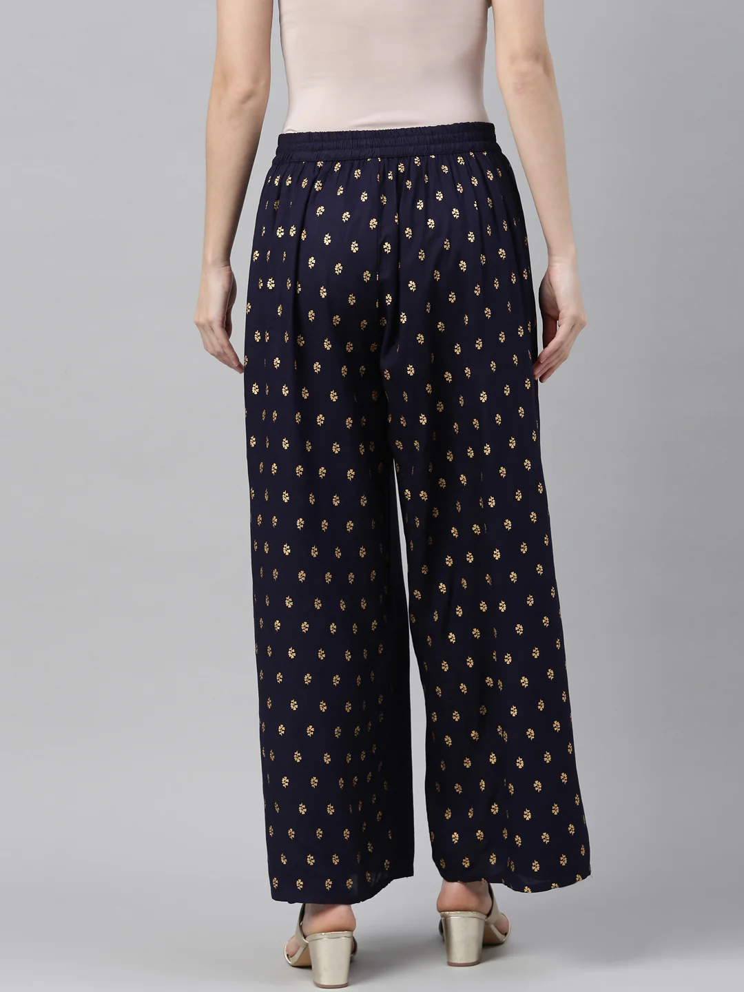 Neerus Navy Blue Color Rayon Fabric Plazzo - Image 5