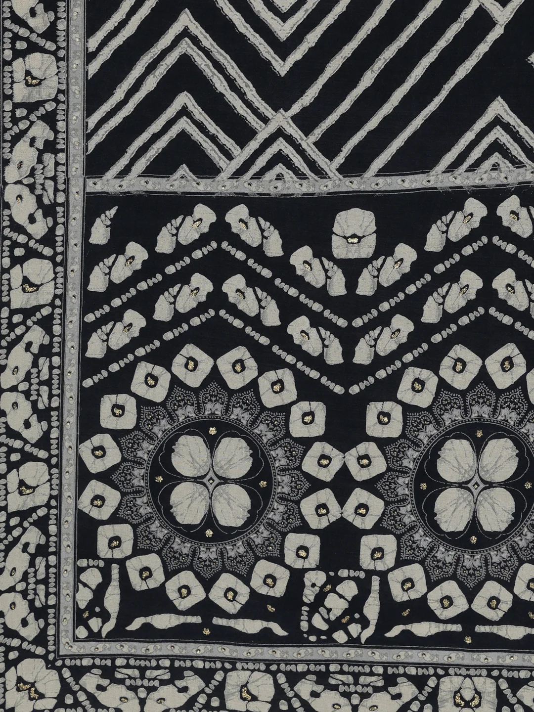 Neerus Navy Blue Regular Calf Length Printed Kurta Printed Trousers With Dupatta - Image 6