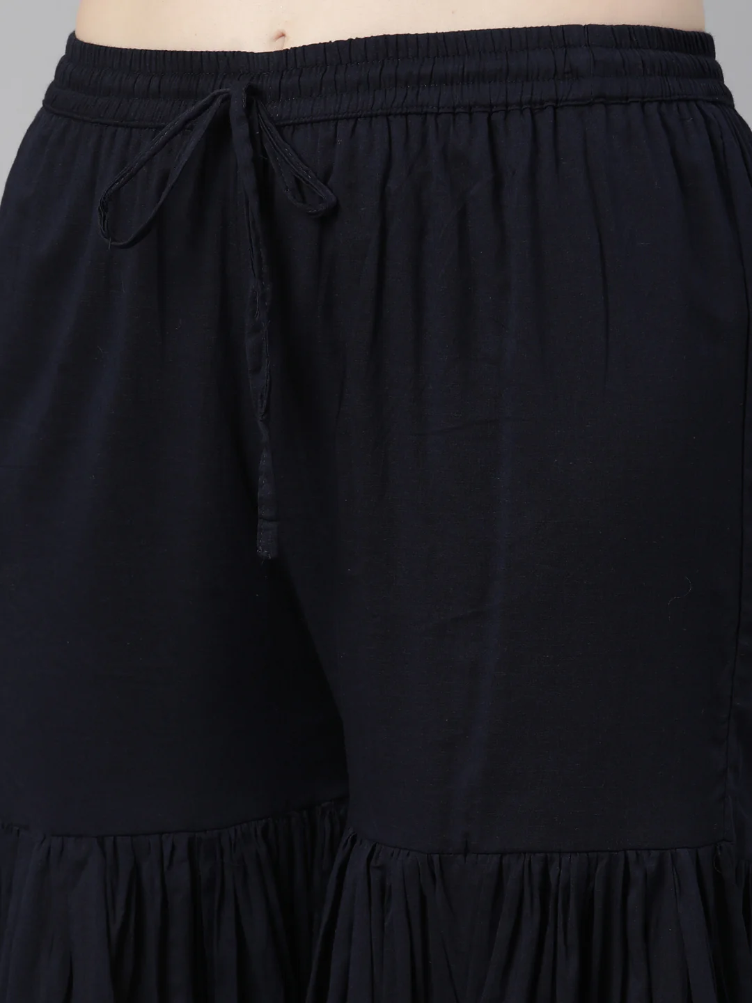 Neerus Navy Blue Regular Calf Length Solid Kurta Solid Sharara With Dupatta - Image 6