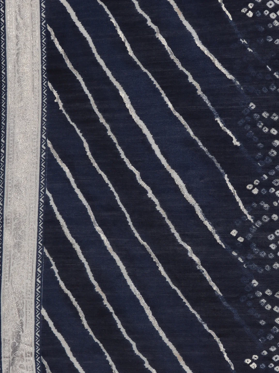 Neerus Navy Blue Regular Straight Bandhani Kurta And Trousers With Dupatta - Image 7