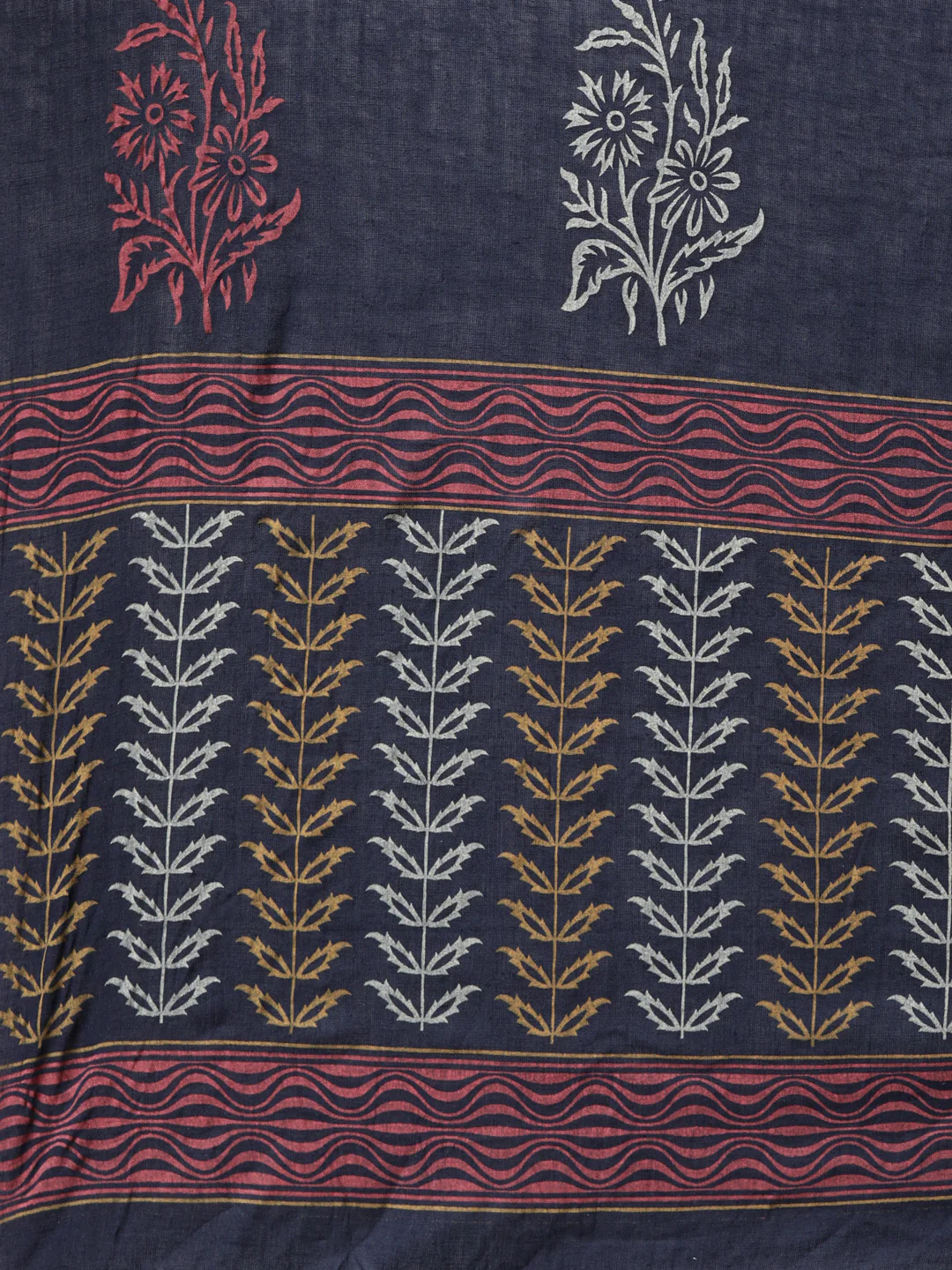 Neerus Navy Blue Regular Straight Floral Kurta And  Salwar With Dupatta - Image 6