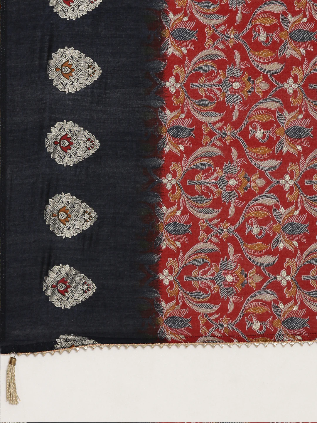 Neerus Navy Blue Regular Straight Printed Readymade suits - Image 7