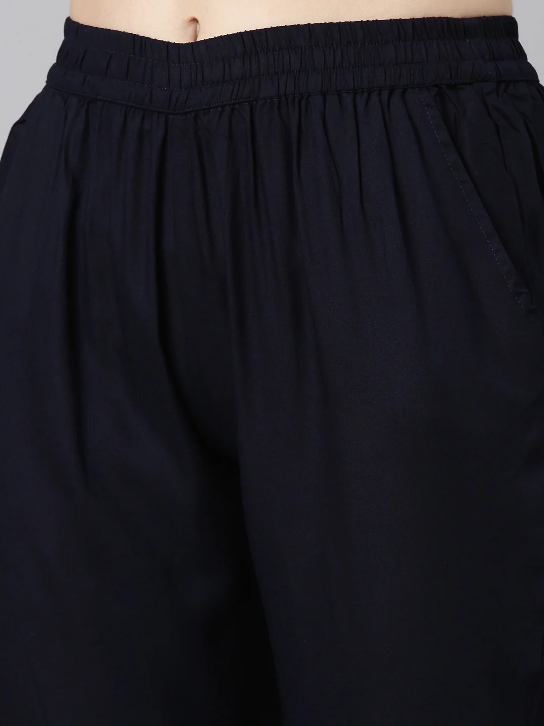 Neerus Navy Blue Regular Straight Printed Readymade suits - Image 6