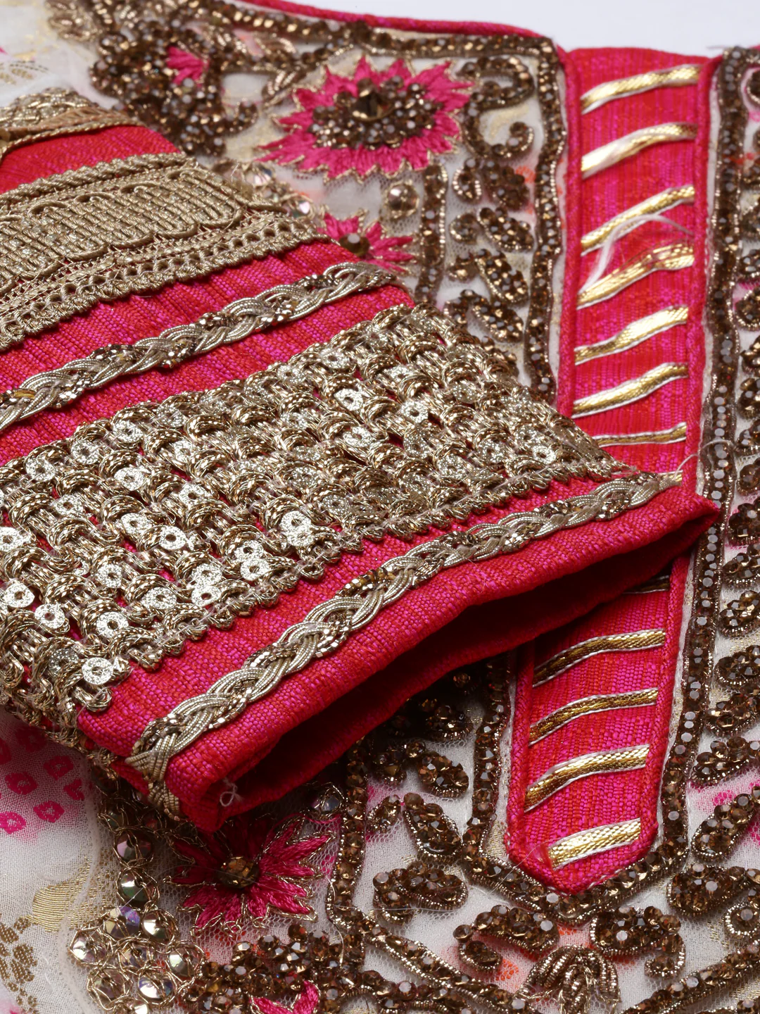 Neerus Off White Color Banaras Fabric Suit-Anarkali - Image 4