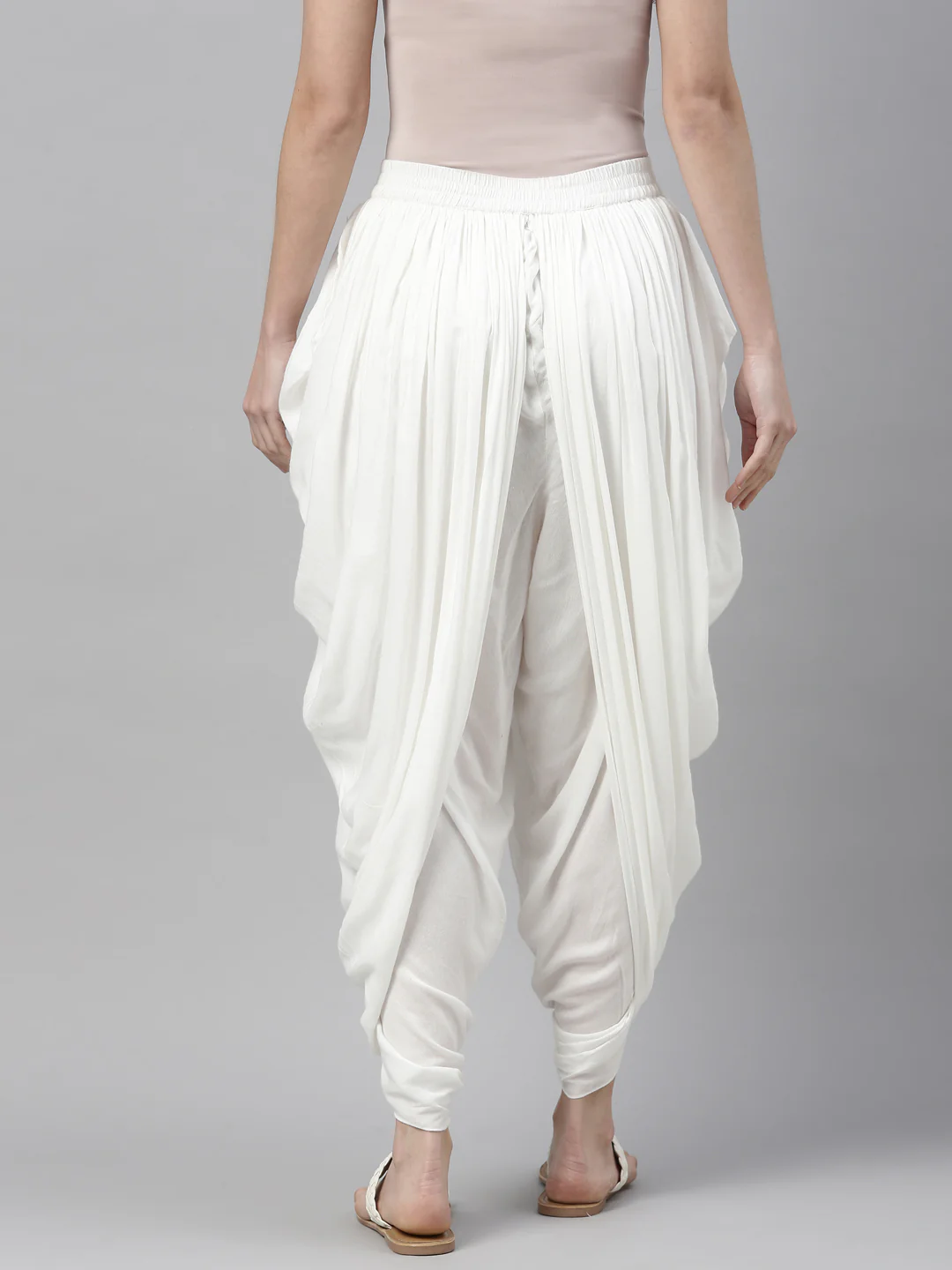 Neerus Off White Color Cotton Fabric Dhotti - Image 5