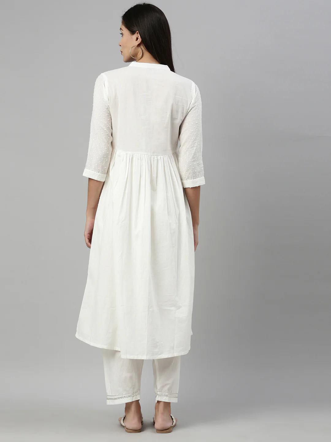 Neerus Off White Color Cotton Fabric Suit Set - Image 5