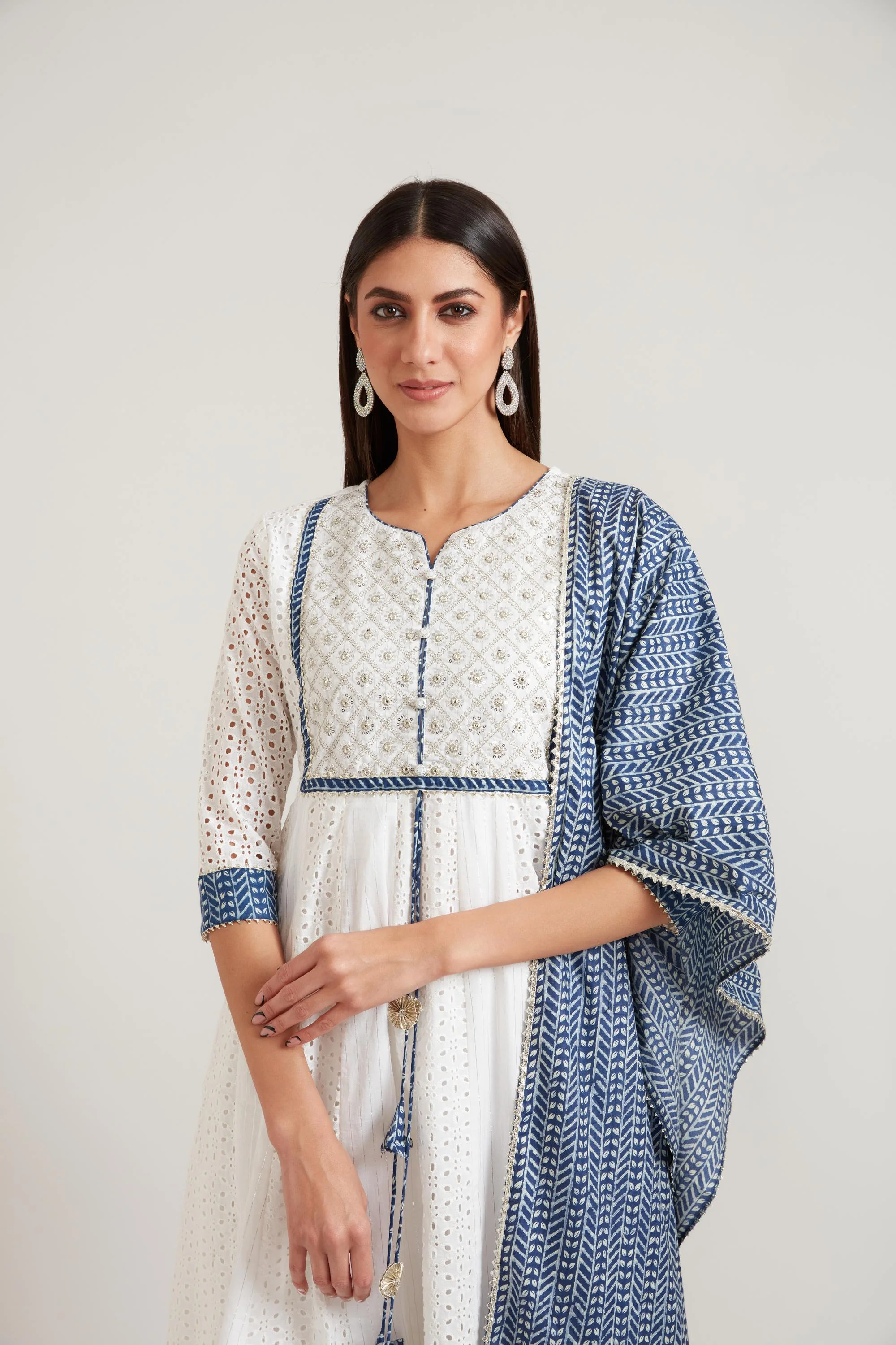 Neerus Off White Color Cotton Fabric Suit Set - Image 2